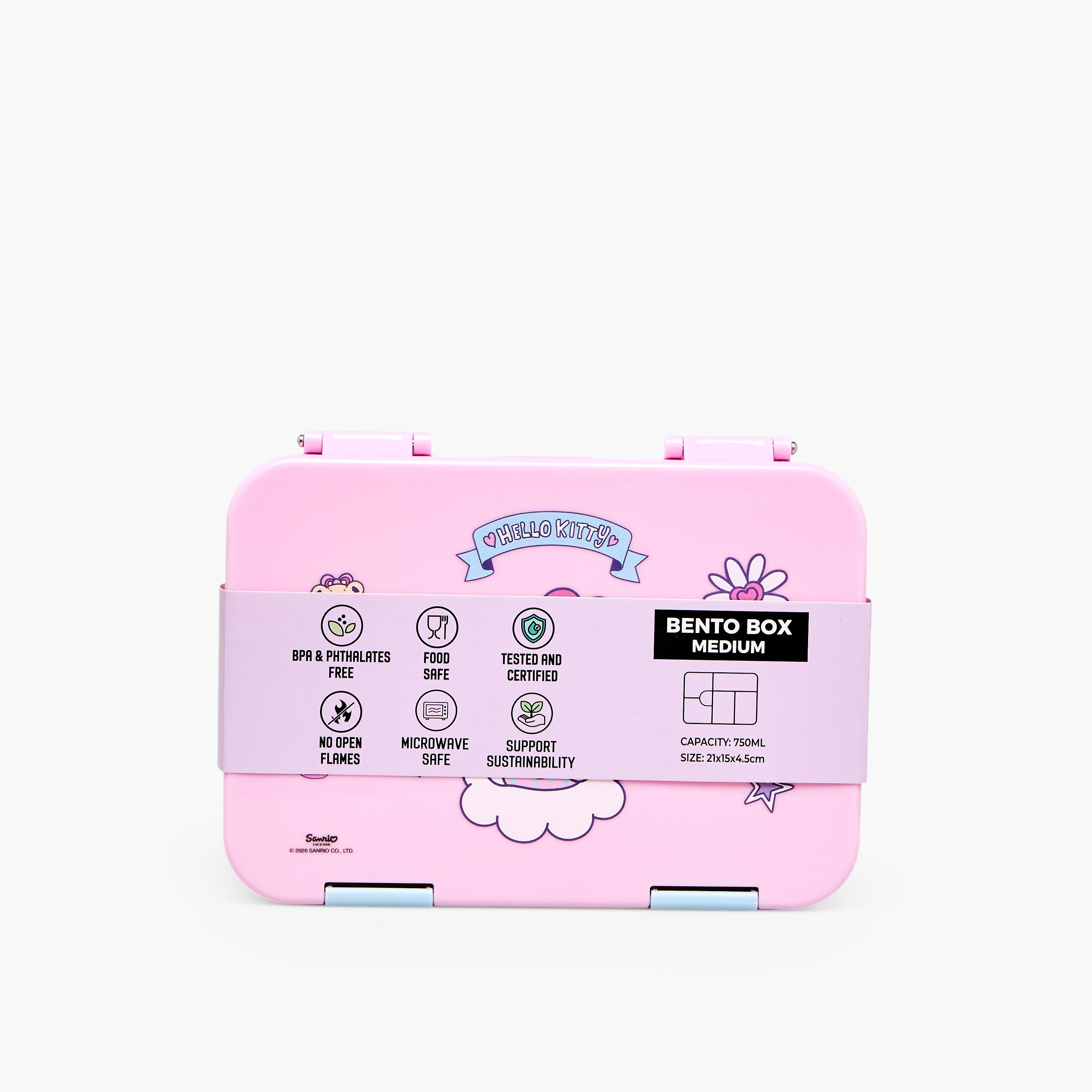 Sanrio Hello Kitty Print Bento Lunch Box for Girls with Clip Lock Lid - 750 ml-school-lunchessentials-lunchboxes-image-11