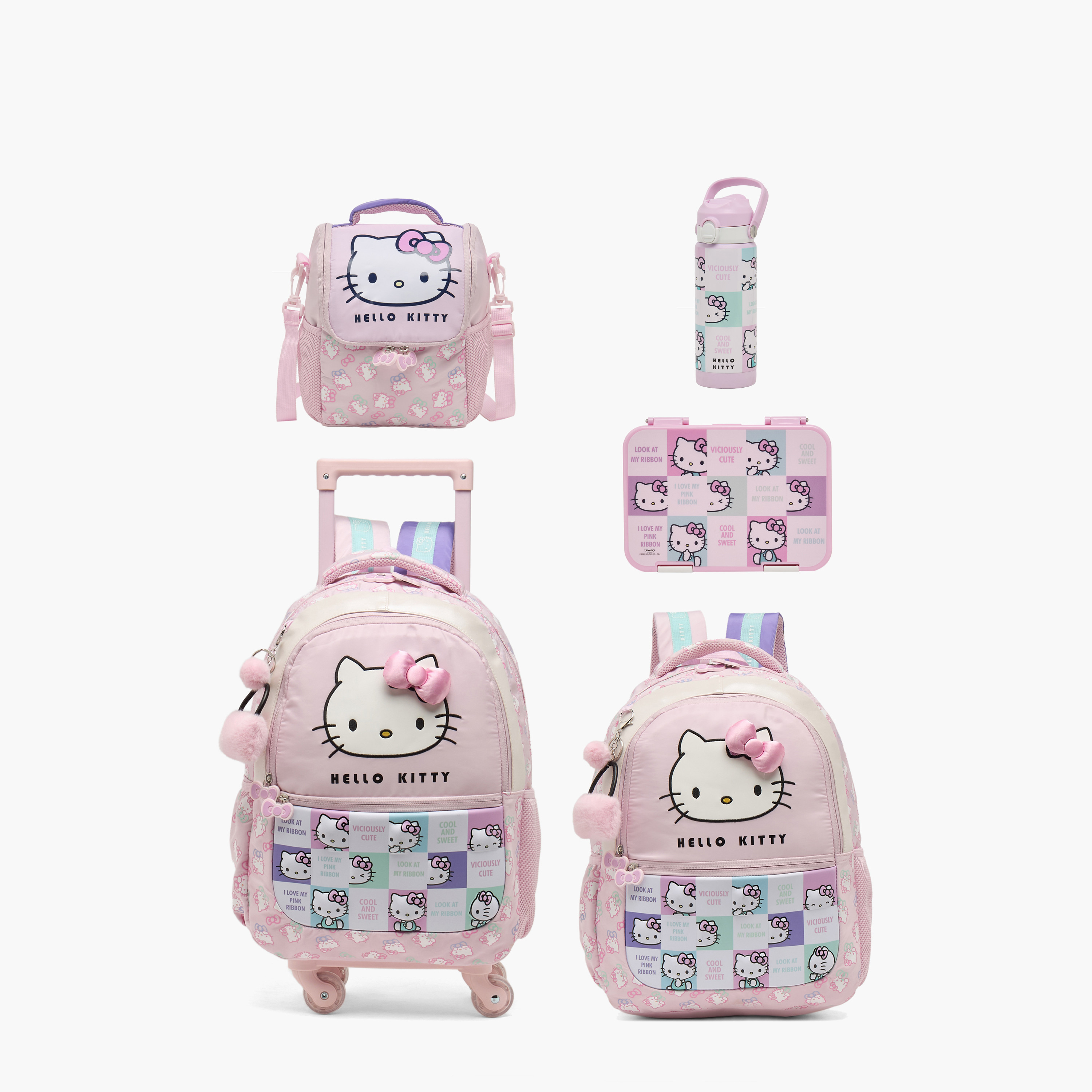 صندوق غداء بمشبك إغلاق وبطبعات هيلو كيتي للبنات من سانريو-school-lunchessentials-lunchboxes-image-13