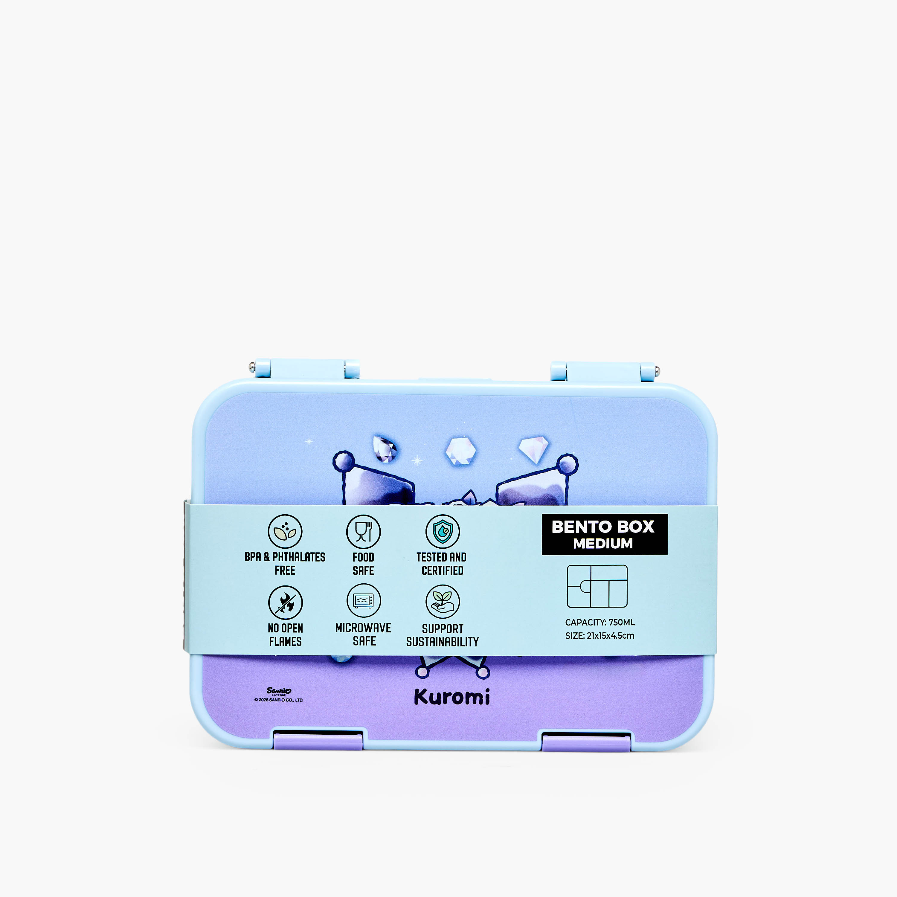 Sanrio Kuromi Print Lunch Box for Girls with Compartments - 750 ml-school-lunchessentials-lunchboxes-image-12