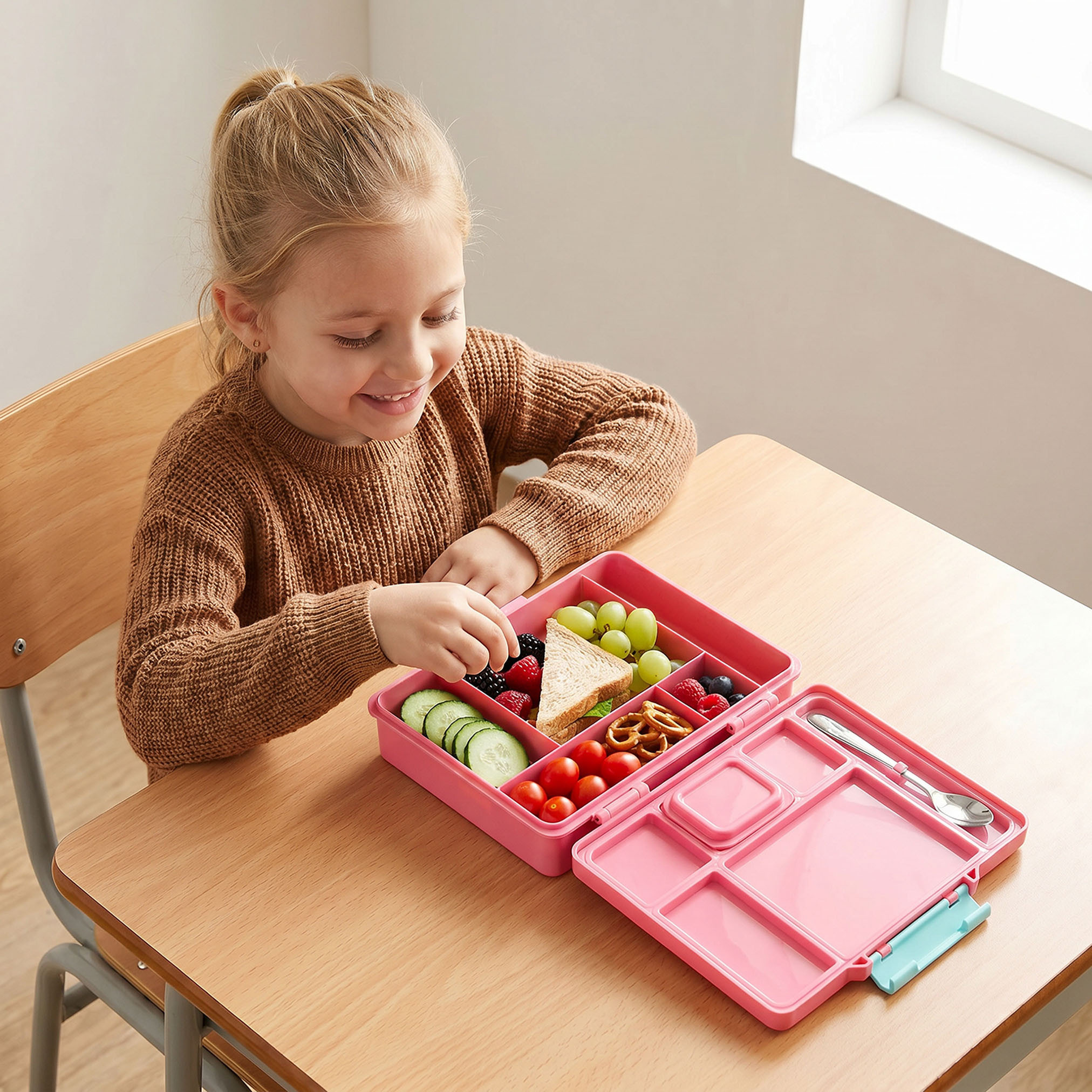 Sanrio Hello Kitty Print Lunch Box for Girls with Compartments - 1.2 L-school-lunchessentials-lunchboxes-image-3