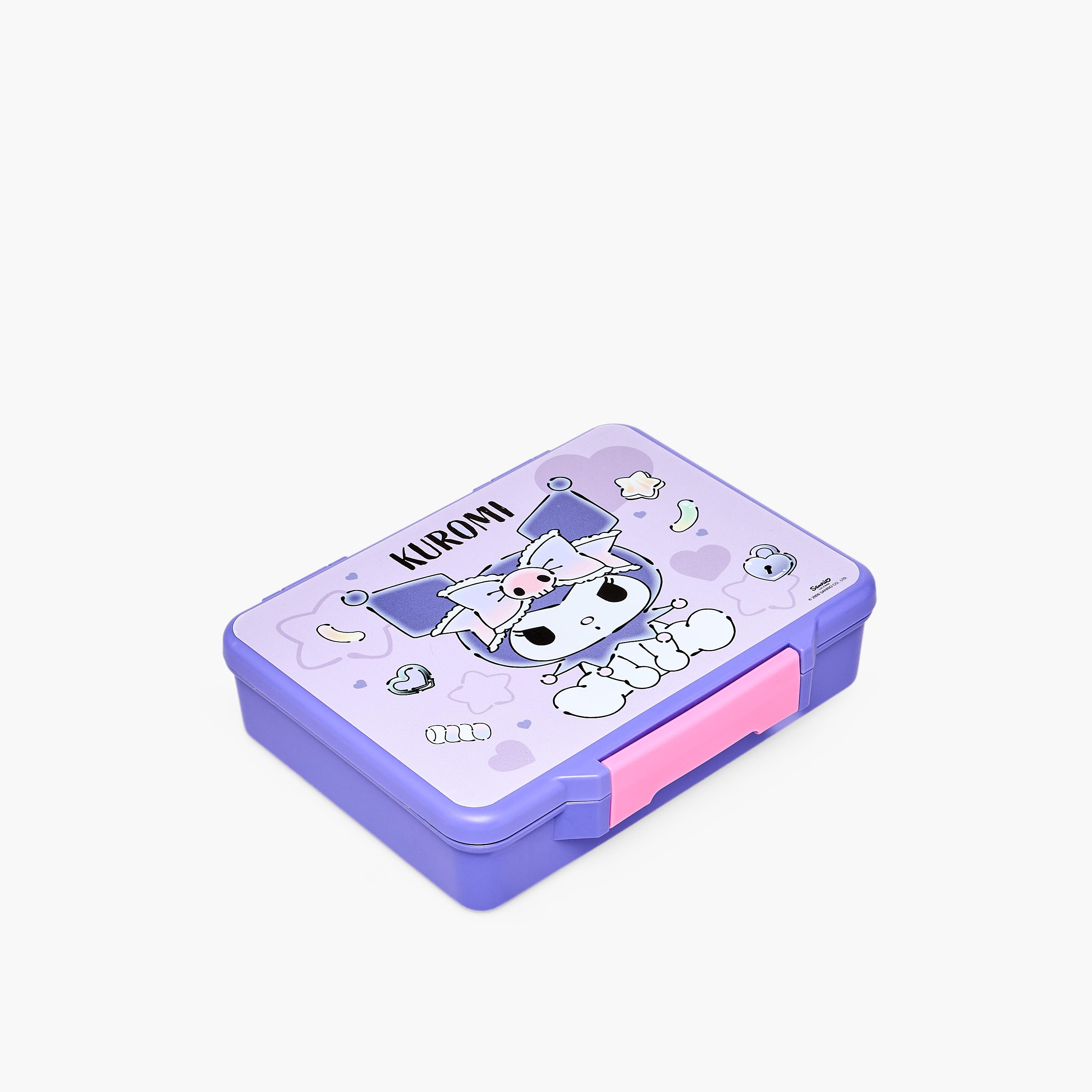 Sanrio Kuromi Print Bento Lunch Box for Girls with Cutlery-school-lunchessentials-lunchboxes-image-1