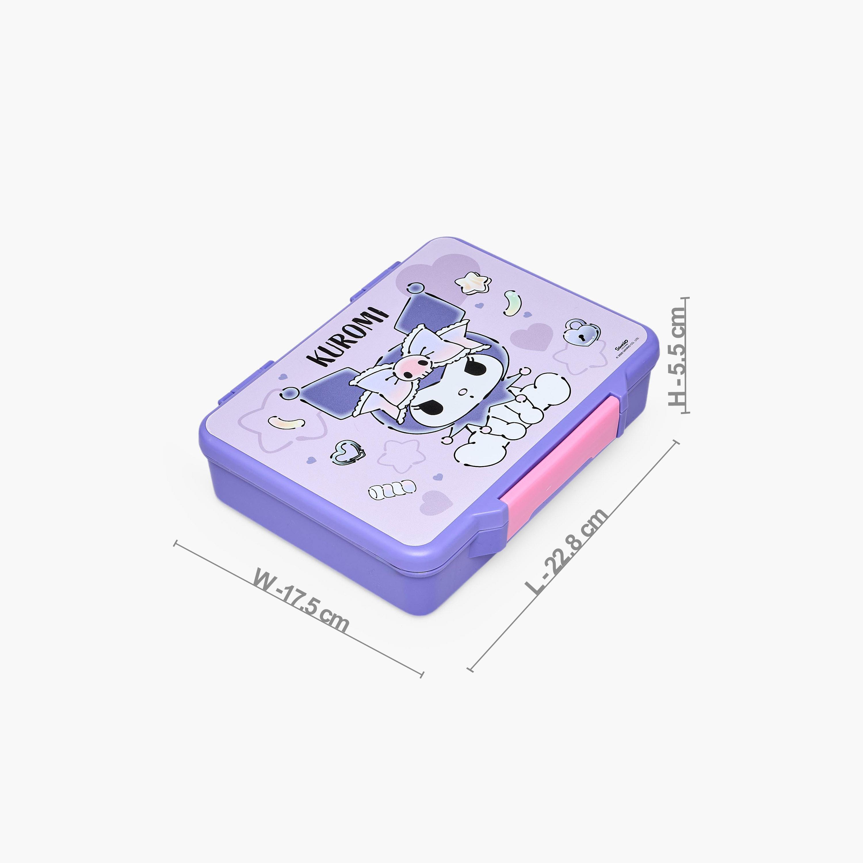Sanrio Kuromi Print Bento Lunch Box for Girls with Cutlery-school-lunchessentials-lunchboxes-image-10