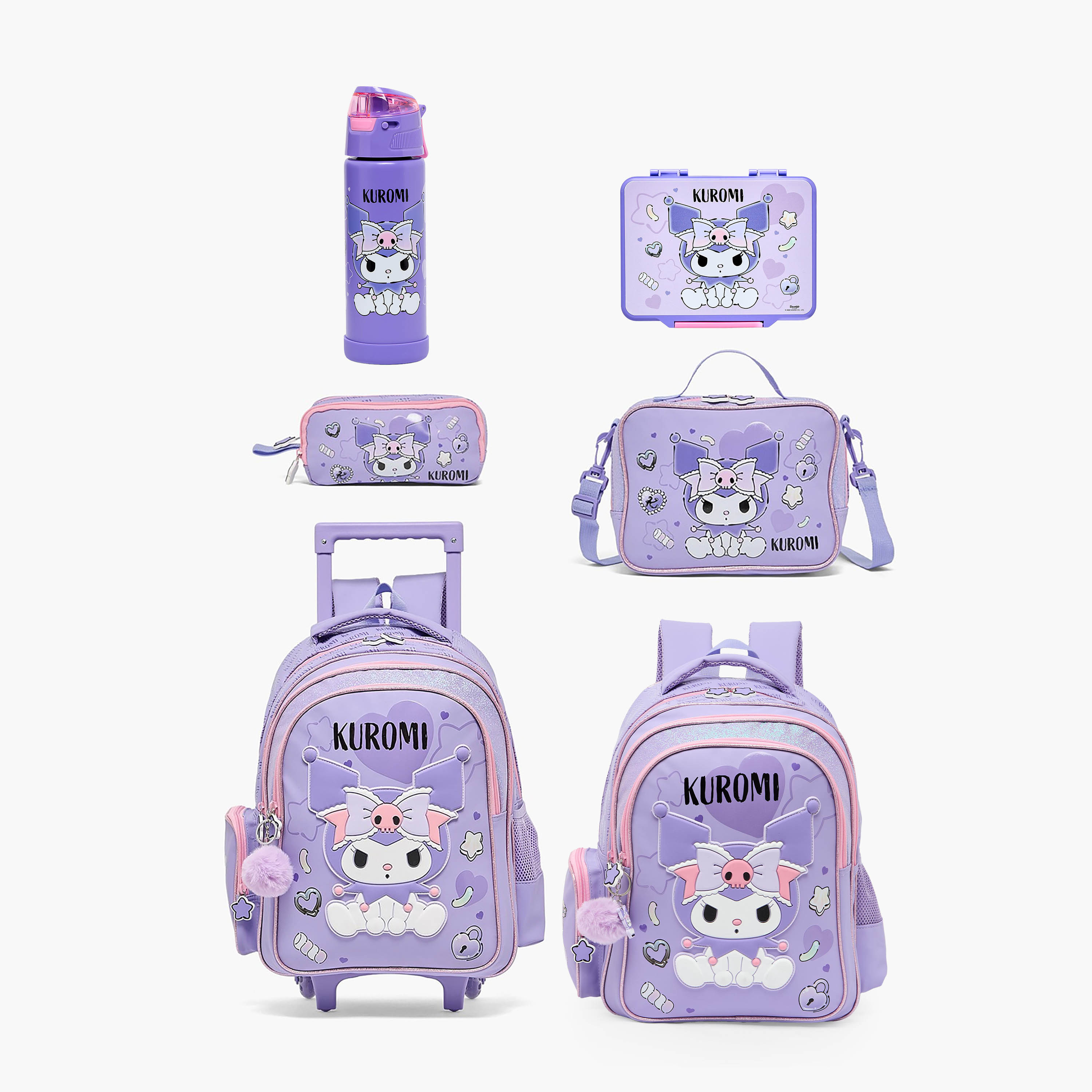 Sanrio Kuromi Print Bento Lunch Box for Girls with Cutlery-school-lunchessentials-lunchboxes-image-13