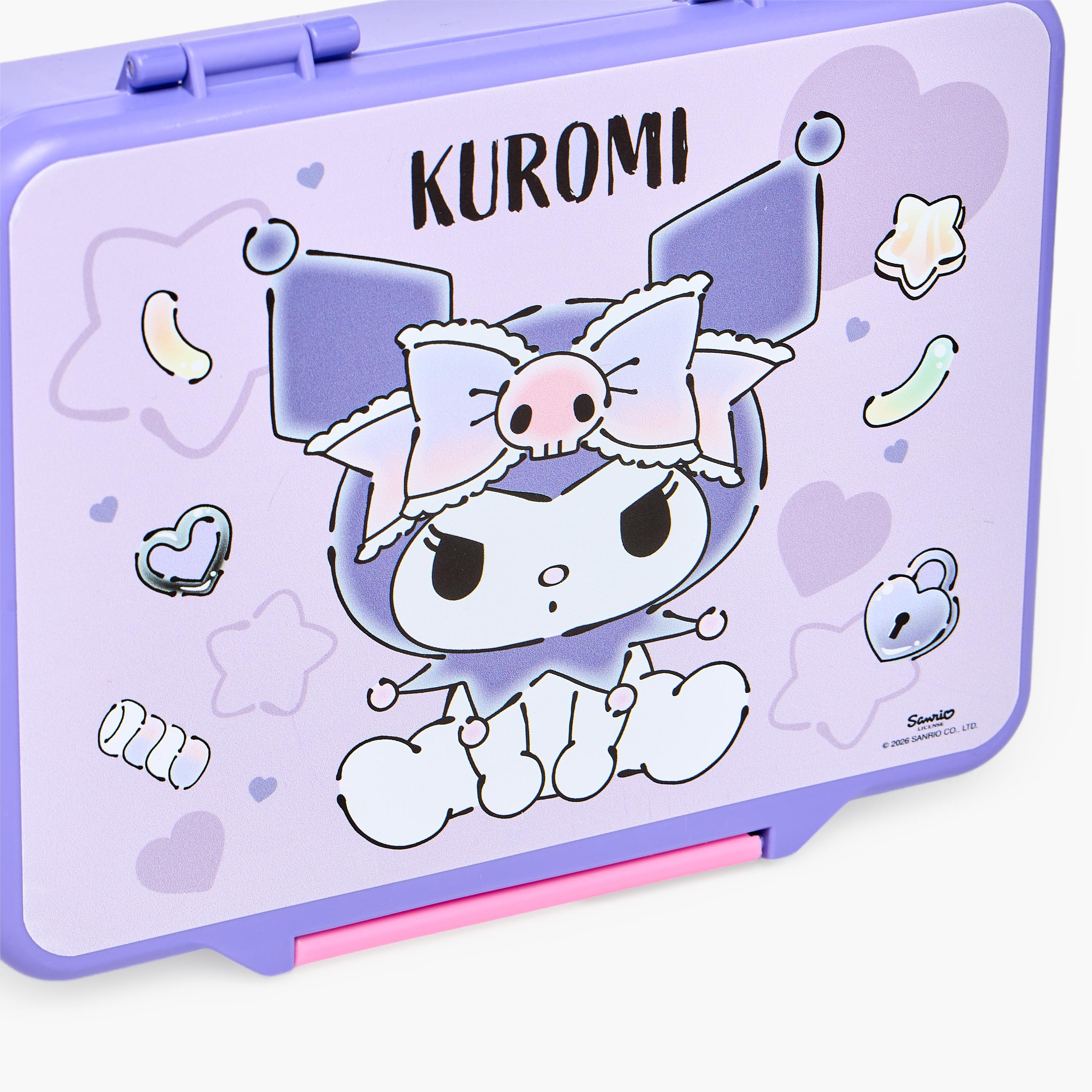 Sanrio Kuromi Print Bento Lunch Box for Girls with Cutlery-school-lunchessentials-lunchboxes-image-4