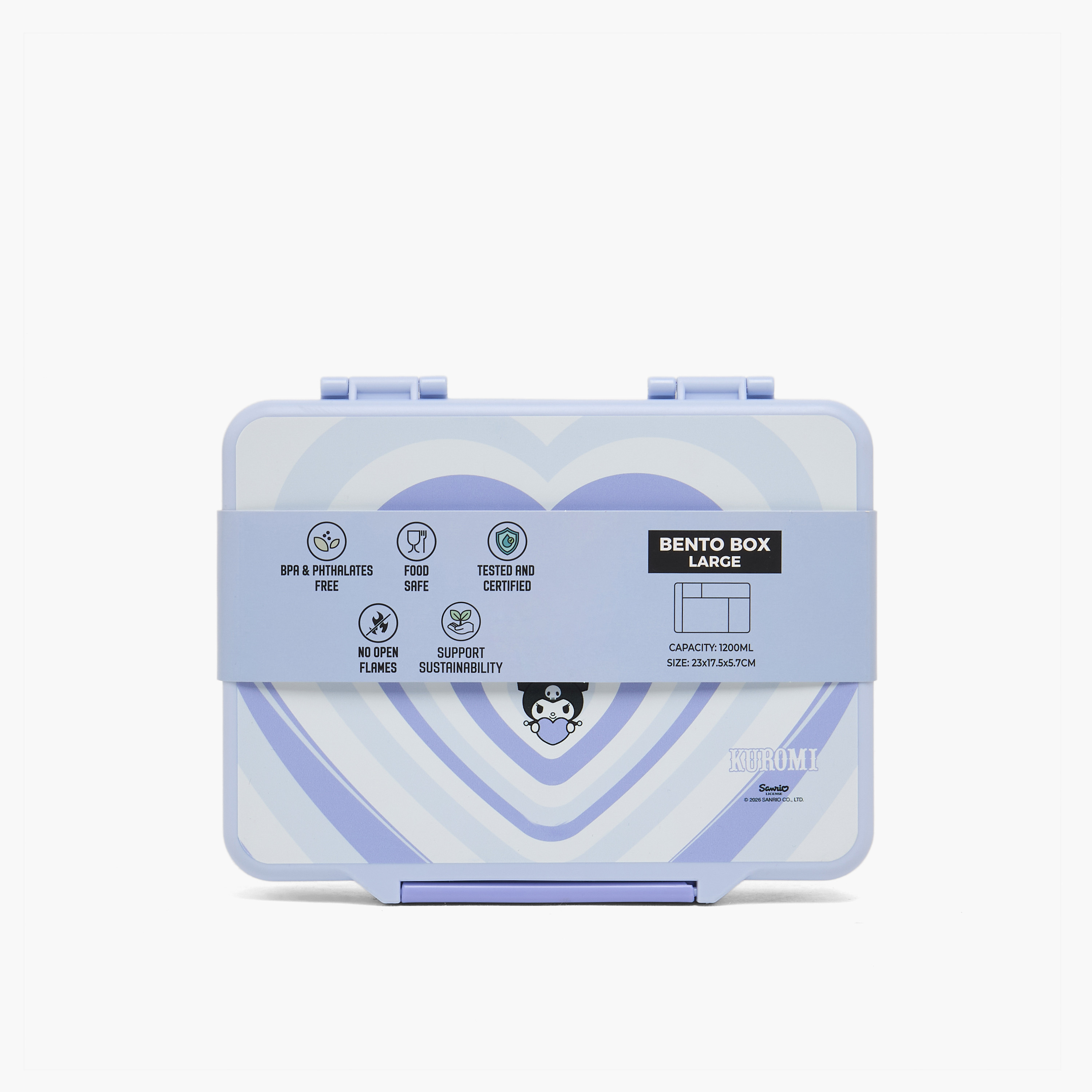 صندوق غداء بينتو بطبعات كورومي مع أدوات مائدة للبنات من سانريو - 1.2 لتر-school-lunchessentials-lunchboxes-image-11