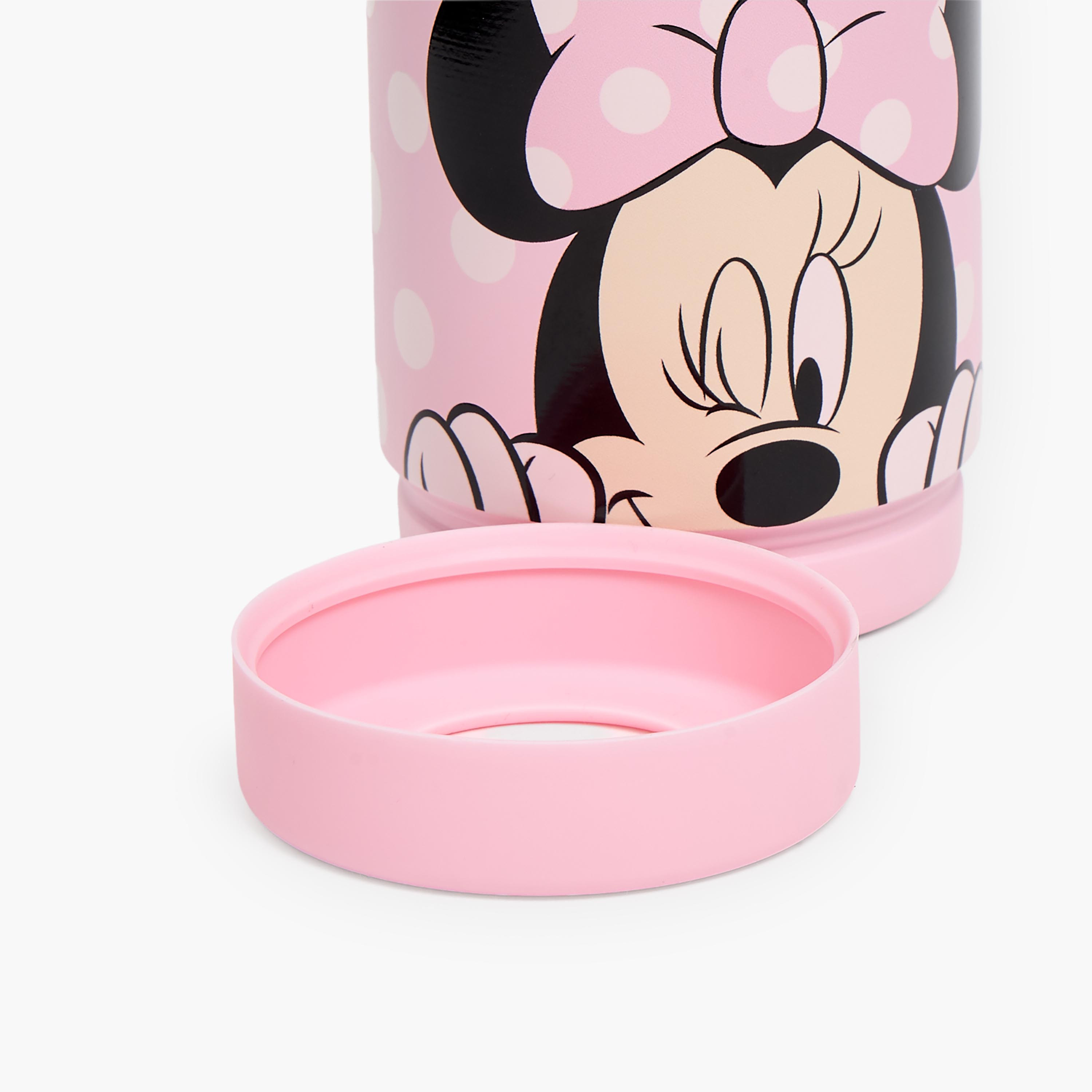 Disney Minnie Mouse Print Stainless Steel Water Bottle with Spout and Handle- 500ml-school-waterbottles-image-8