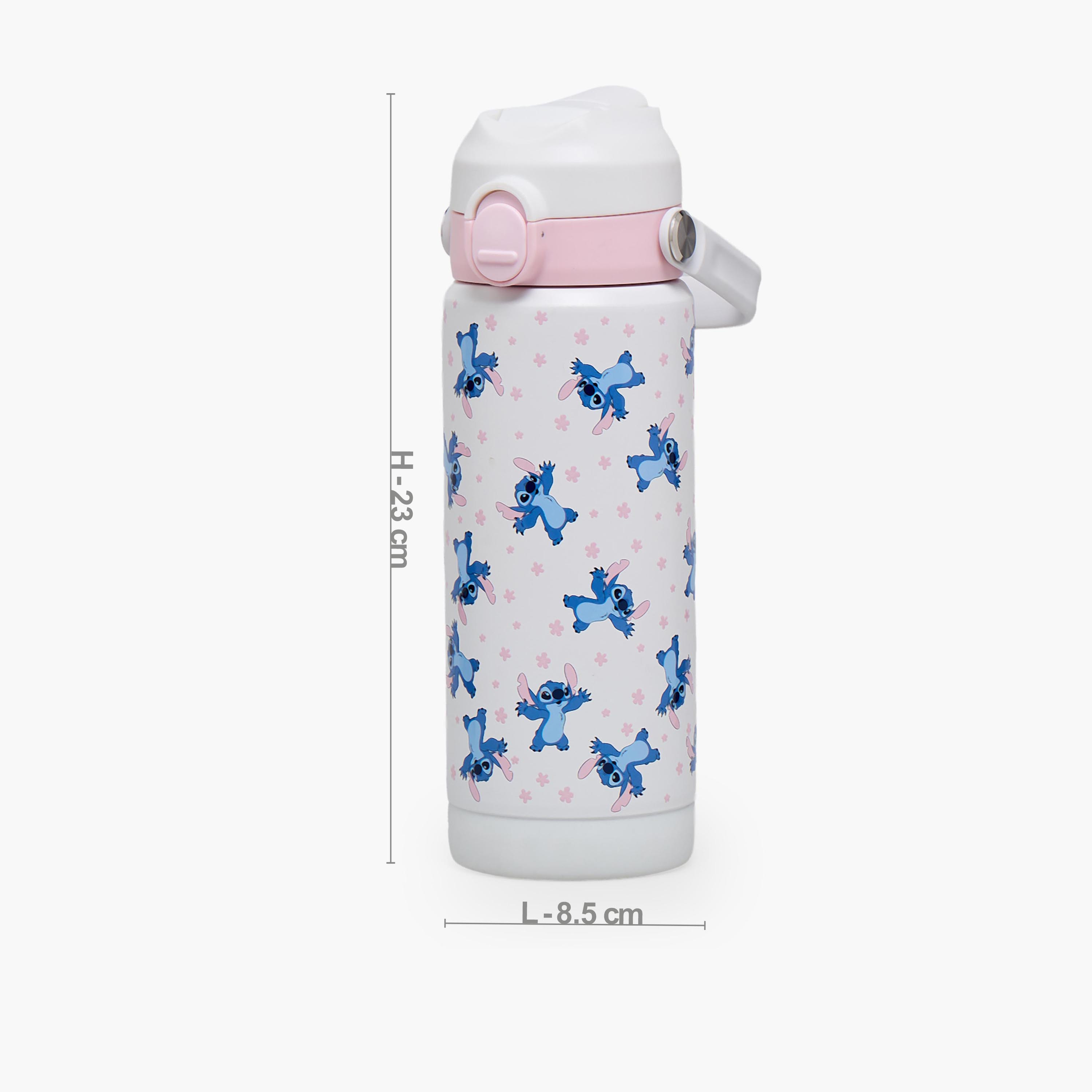 Disney Stitch Print Stainless Steel Water Bottle with Flip Spout and Handle-school-waterbottles-image-3