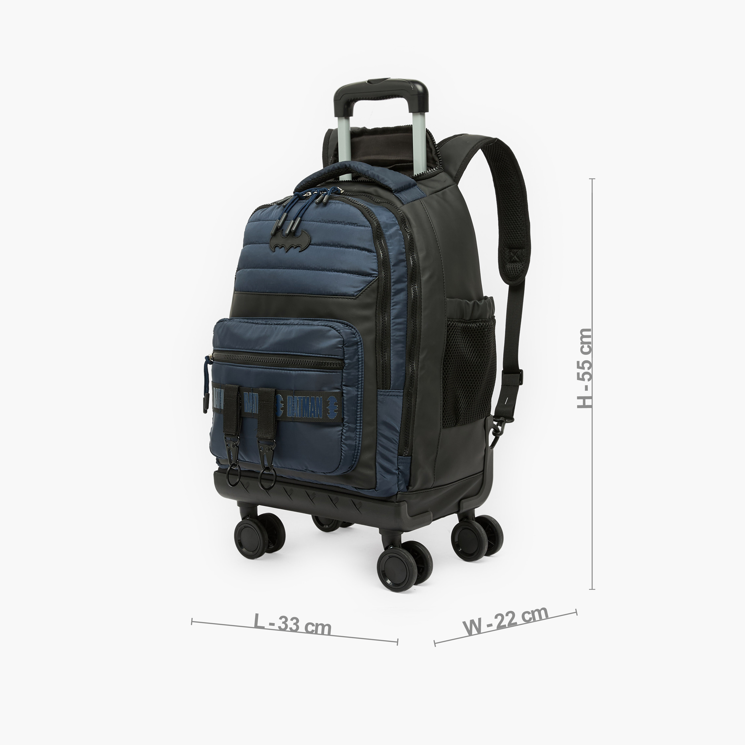 Batman Textured Trolley Bag for Boys 8-12 Years with Durable Wheels - 18 inches-school-bagsandbackpacks-trolleybags-image-10