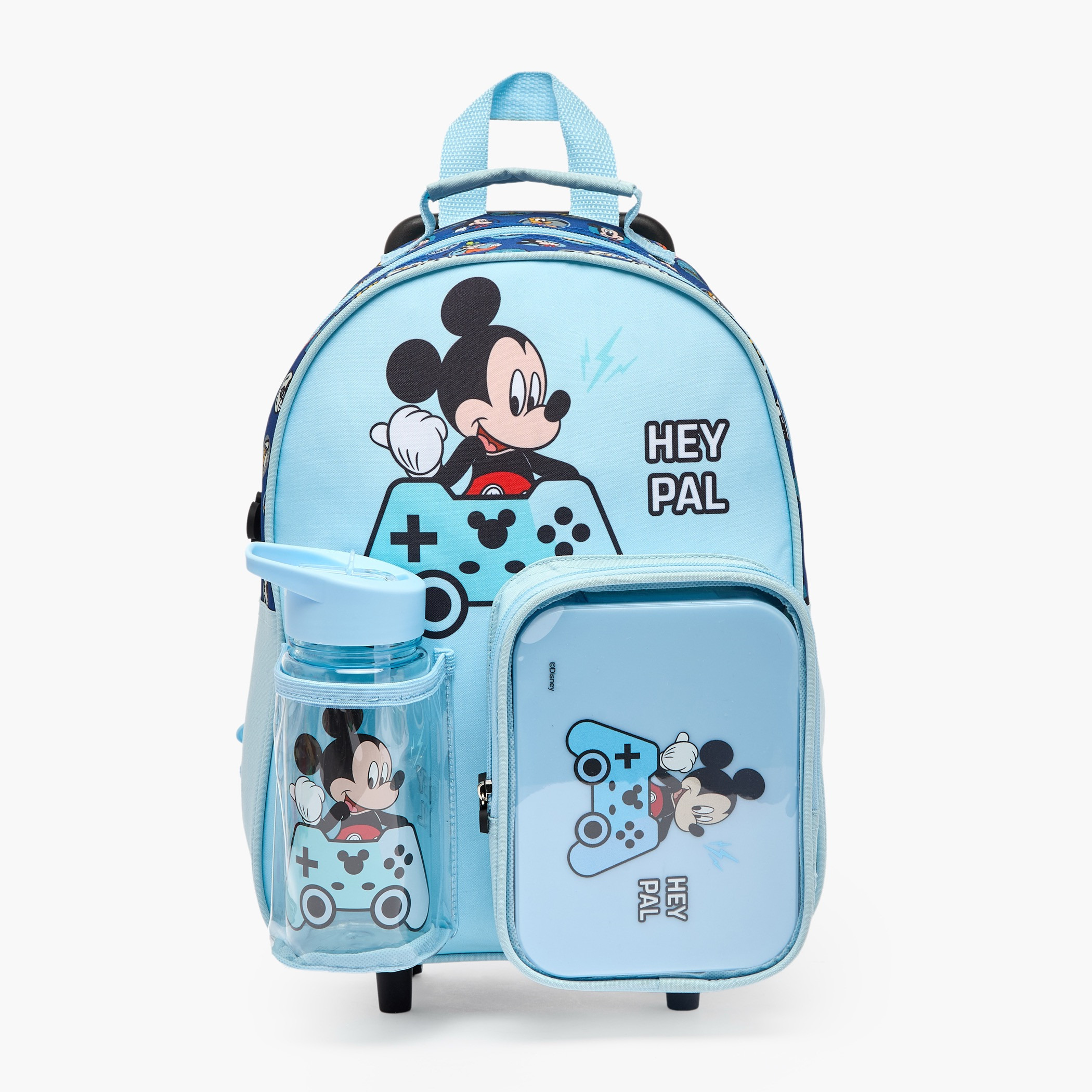 Disney Mickey Mouse 3-Piece School Trolley Bag Set for Boys 3-5 Years with Lunch Box - 14 inches-school-bagsandbackpacks-trolleybags-image-1