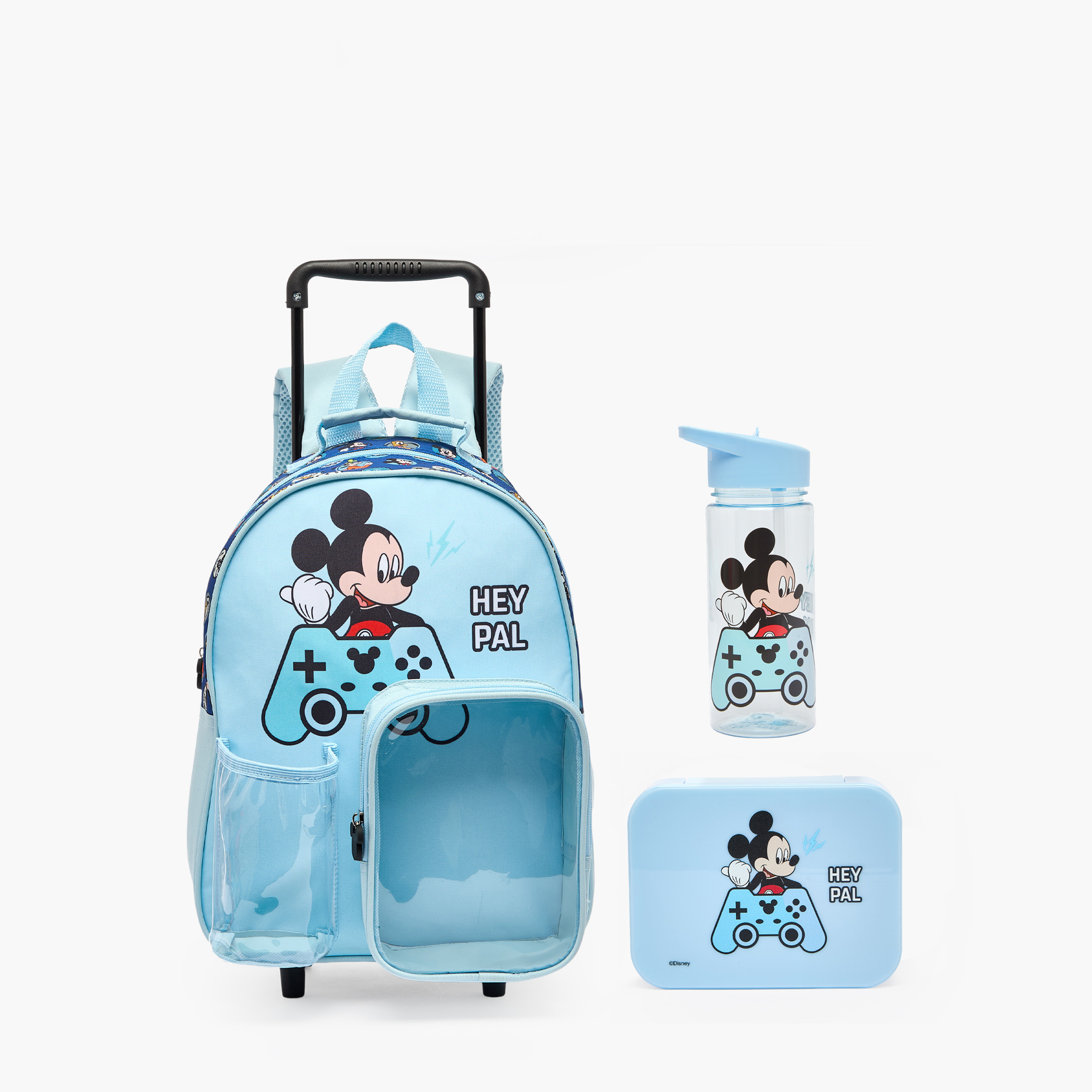 Disney Mickey Mouse 3-Piece School Trolley Bag Set for Boys 3-5 Years with Lunch Box - 14 inches-school-bagsandbackpacks-trolleybags-image-2