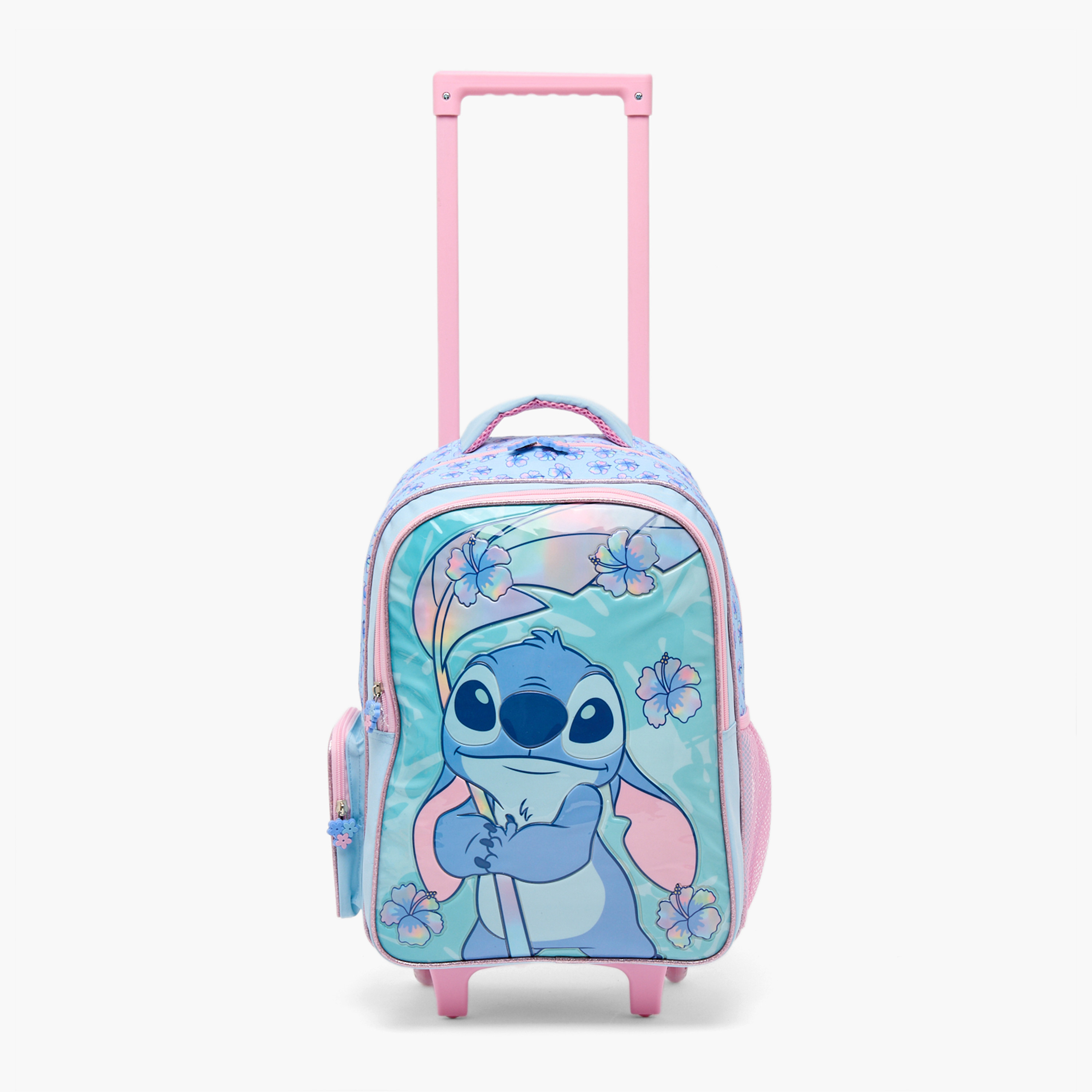 Disney Stitch Print 5-Piece School Trolley Bag Set for Girls 5-8 Years with Lunch Bag - 16 inches-school-bagsandbackpacks-trolleybags-image-2