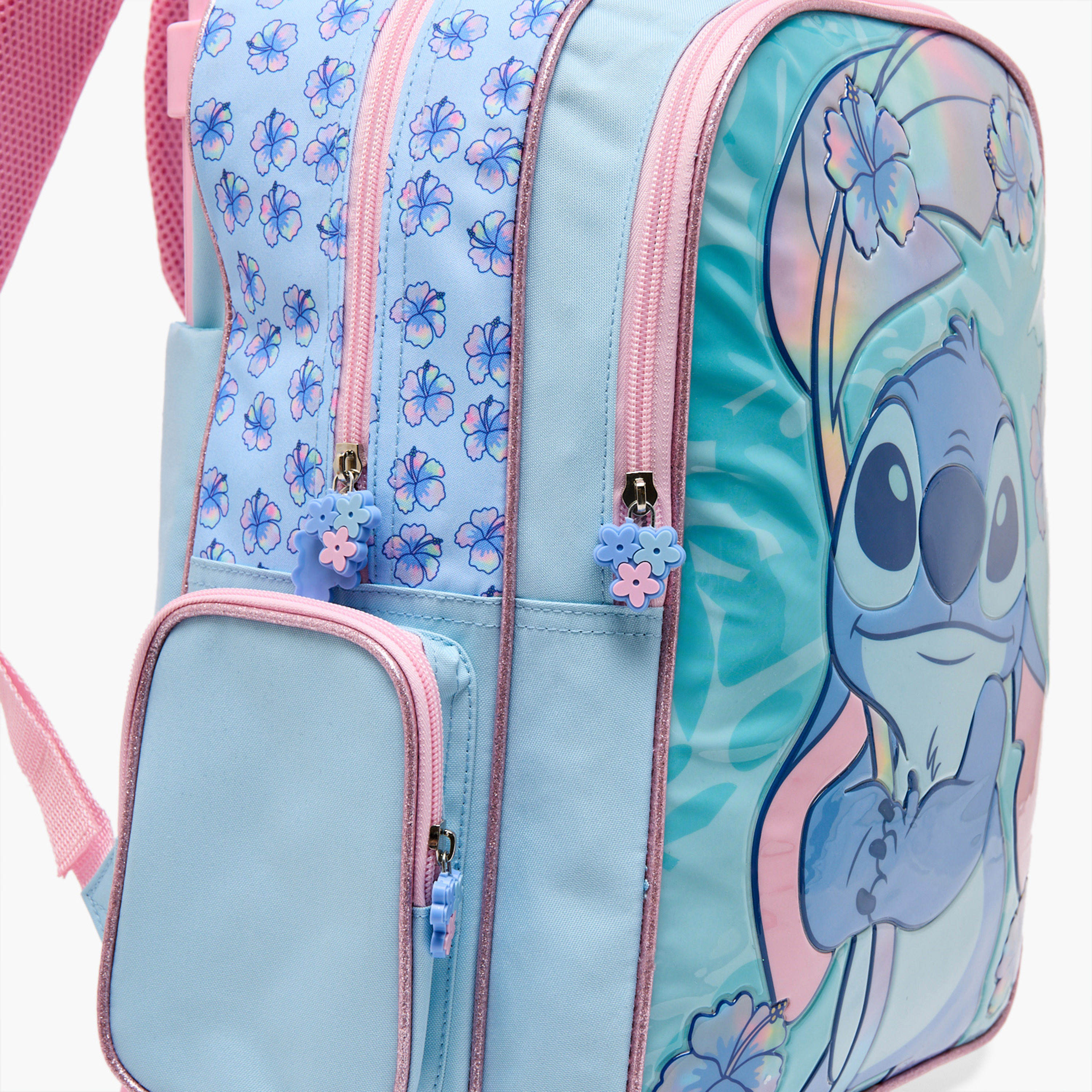 Disney Stitch Print 5-Piece School Trolley Bag Set for Girls 5-8 Years with Lunch Bag - 16 inches-school-bagsandbackpacks-trolleybags-image-4