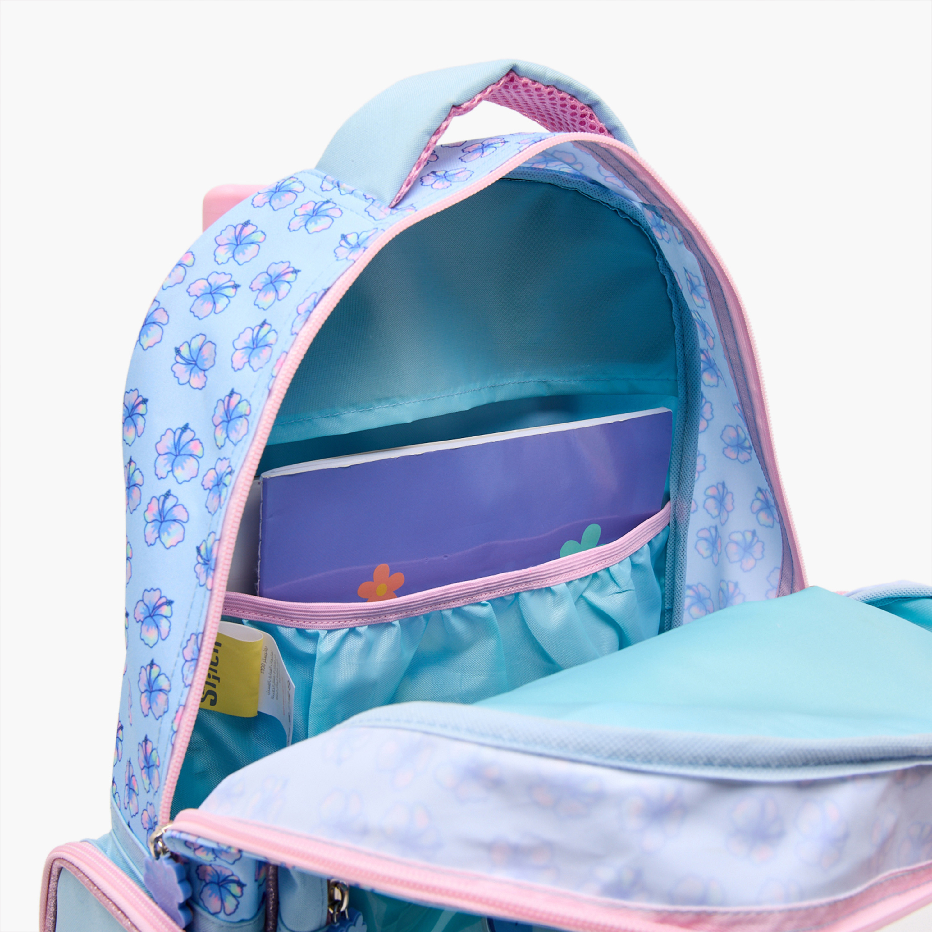 Disney Stitch Print 5-Piece School Trolley Bag Set for Girls 5-8 Years with Lunch Bag - 16 inches-school-bagsandbackpacks-trolleybags-image-6