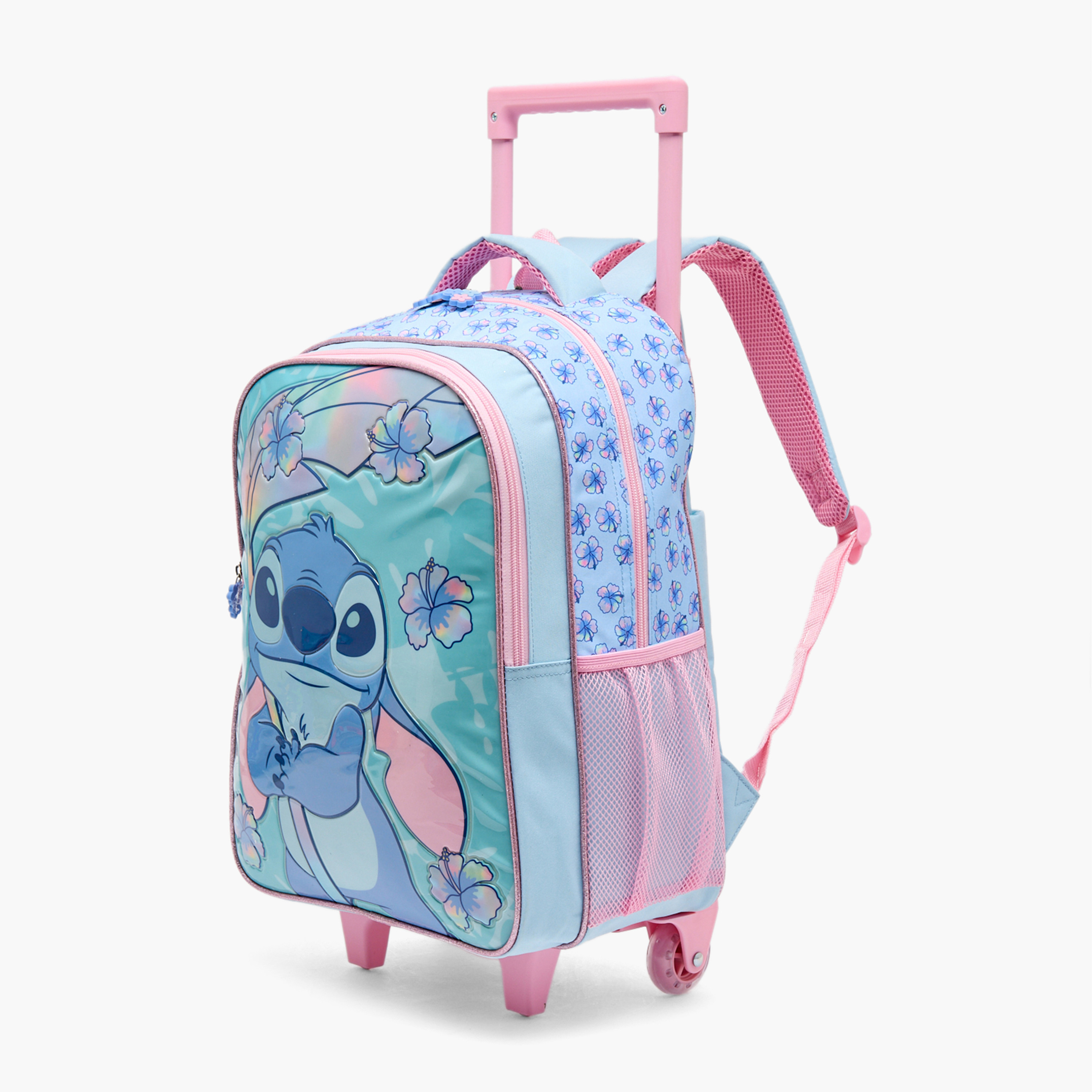 Disney Stitch Print 5-Piece School Trolley Bag Set for Girls 5-8 Years with Lunch Bag - 16 inches-school-bagsandbackpacks-trolleybags-image-7