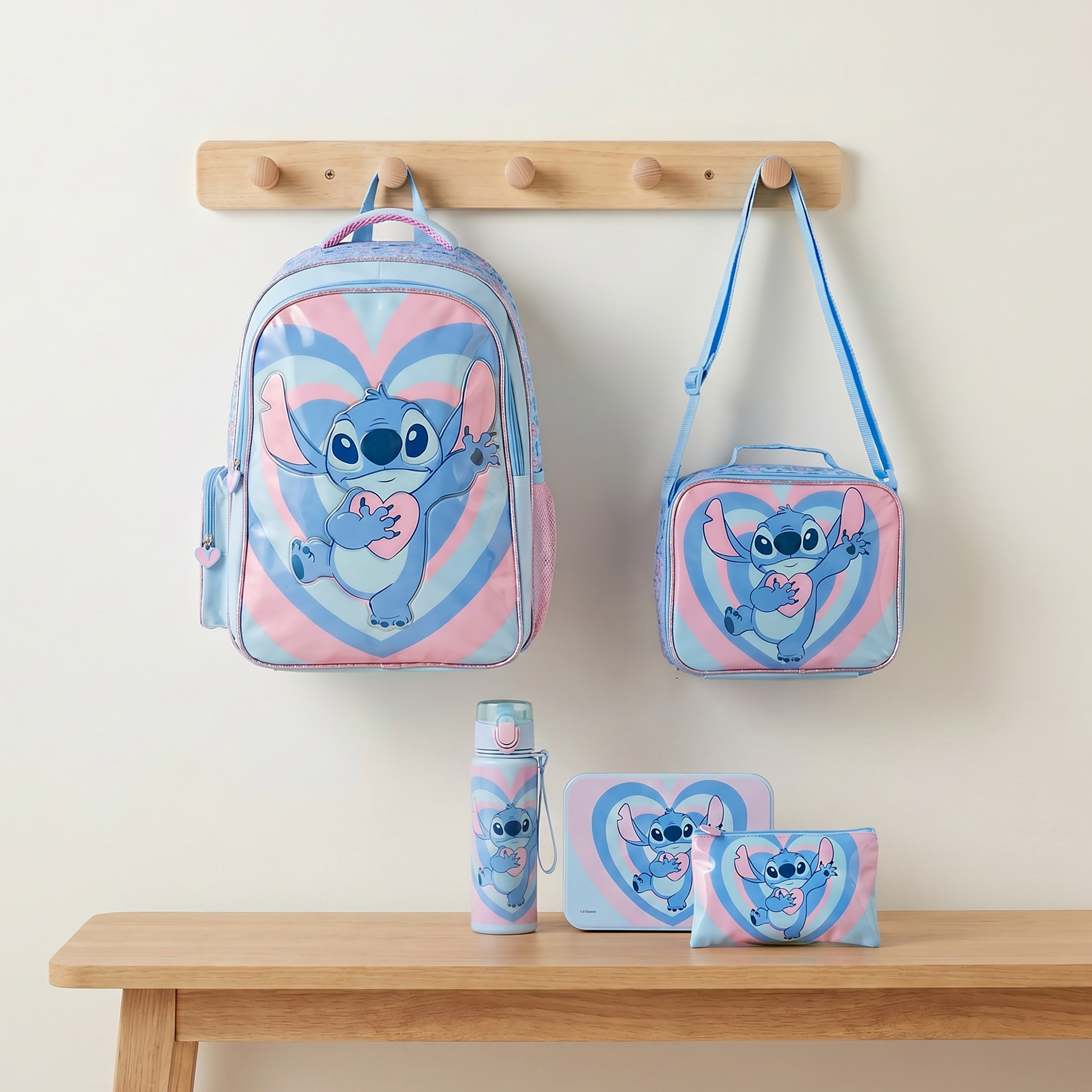 Disney Stitch 5-Piece School Backpack Set for Girls 5-8 Years with Lunch Bag - 16 inches-school-bagsandbackpacks-backpacks-image-1