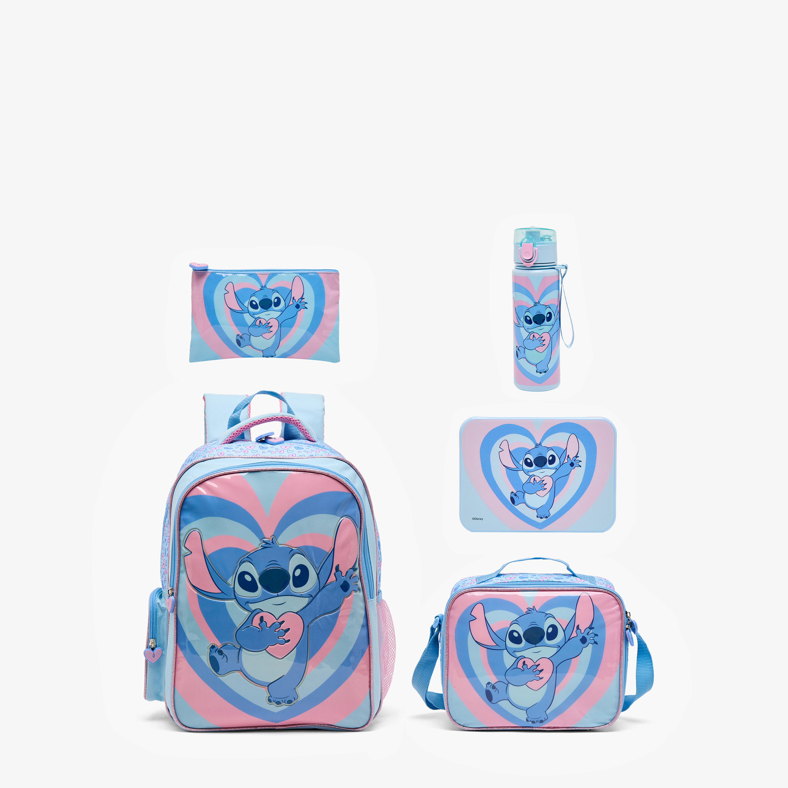 Disney Stitch 5-Piece School Backpack Set for Girls 5-8 Years with Lunch Bag - 16 inches-school-bagsandbackpacks-backpacks-image-2