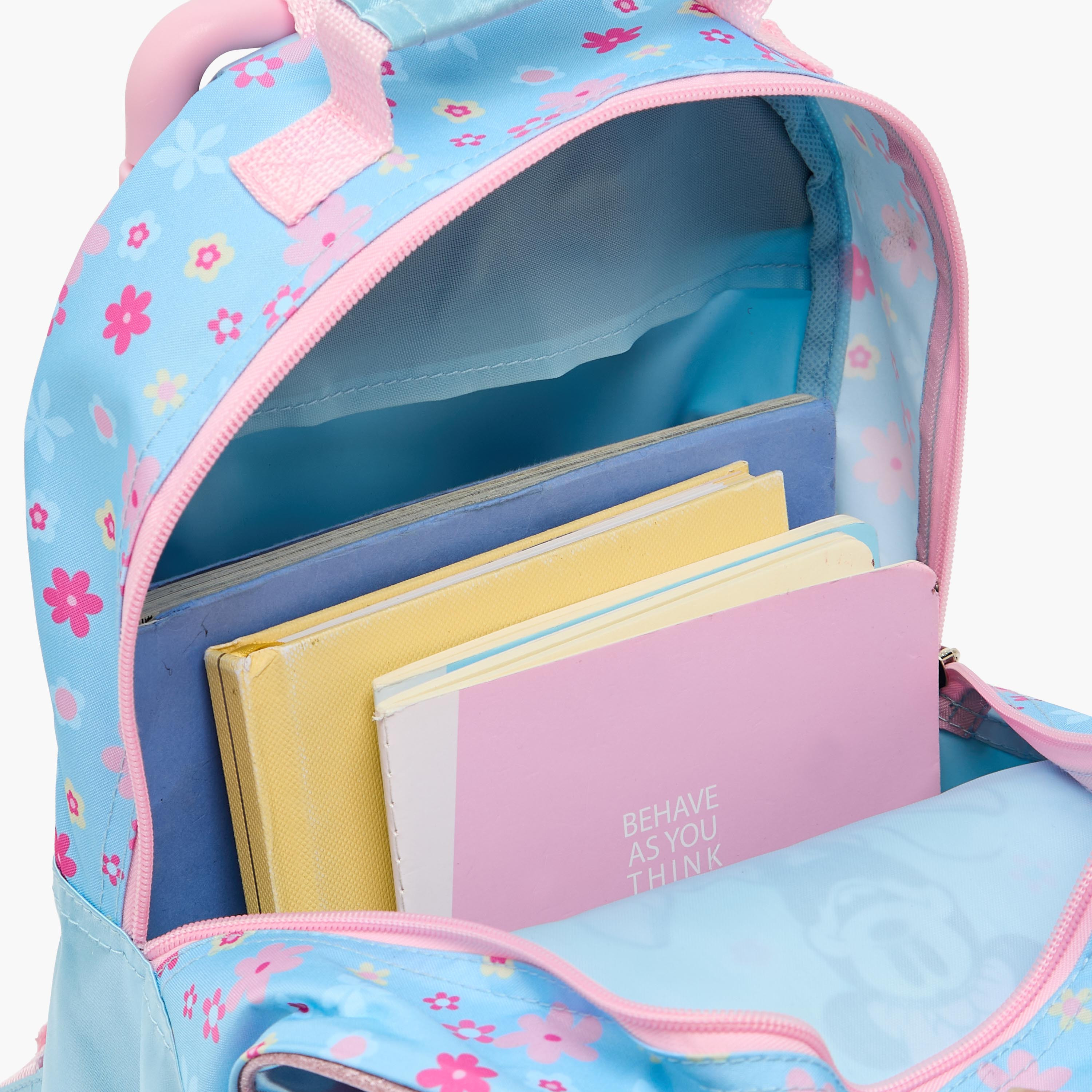 طقم شنطة ترولي مدرسية سادة للبنات من 8-12 سنة مع حقيبة غداء 3 قطع من جونيورز - 18 بوصة-school-bagsandbackpacks-trolleybags-image-8