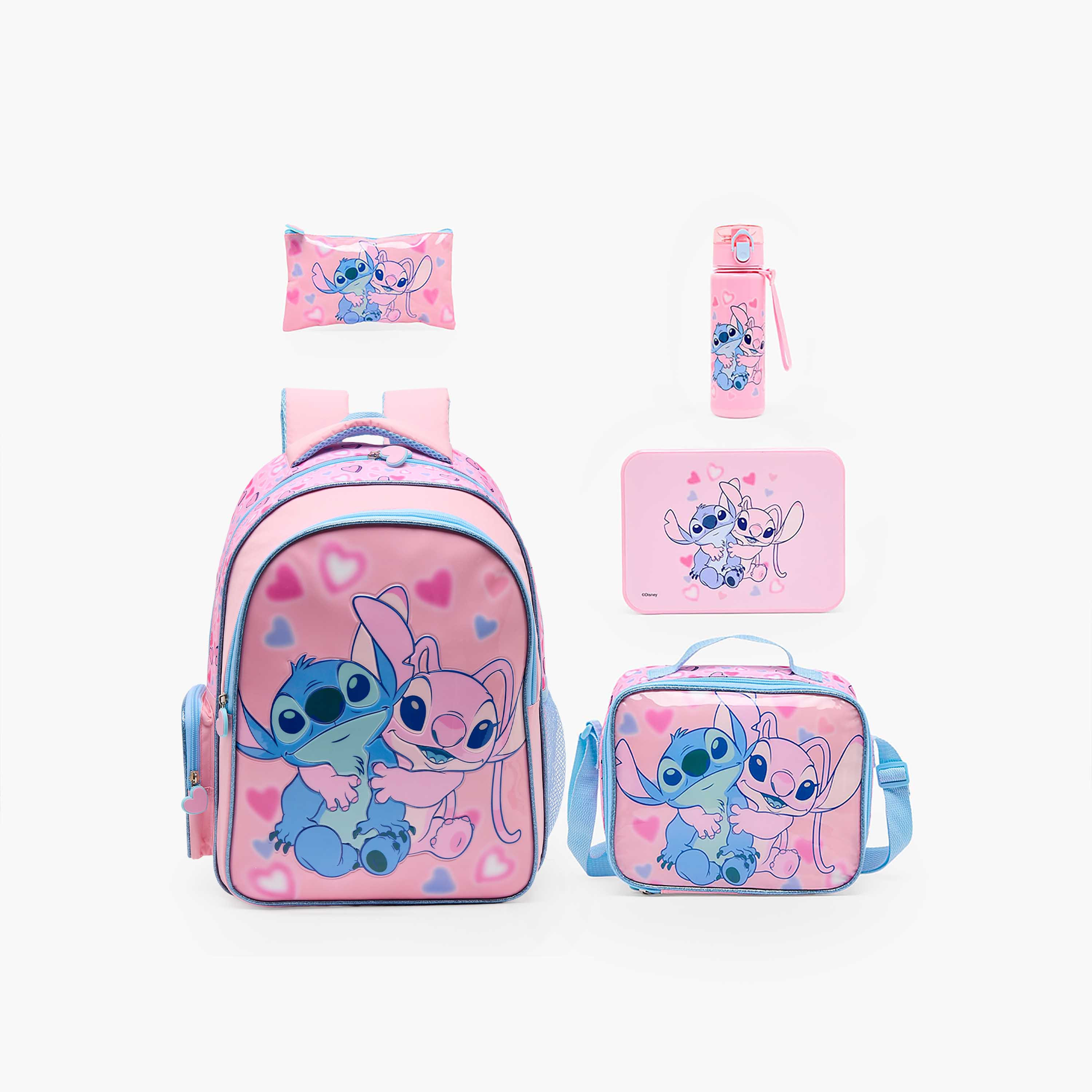 Disney Stitch 5-Piece School Backpack Set for Girls 5-8 Years with Lunch Bag - 18 inches-school-bagsandbackpacks-backpacks-image-1