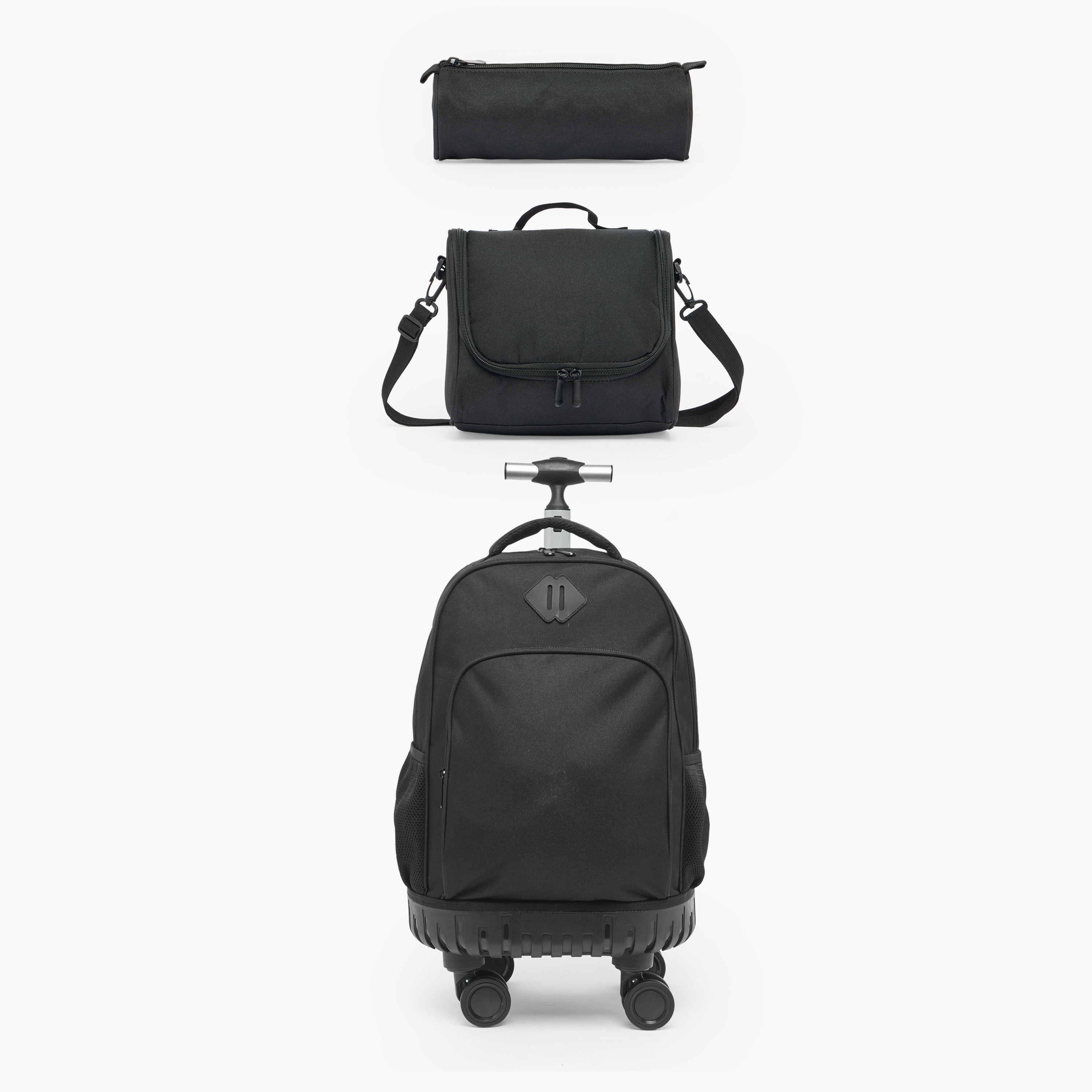 Juniors Solid 3-Piece School Trolley Bag Set for Boys 8-13 Years with Lunch Bag - 18 inches-school-bagsandbackpacks-trolleybags-image-2