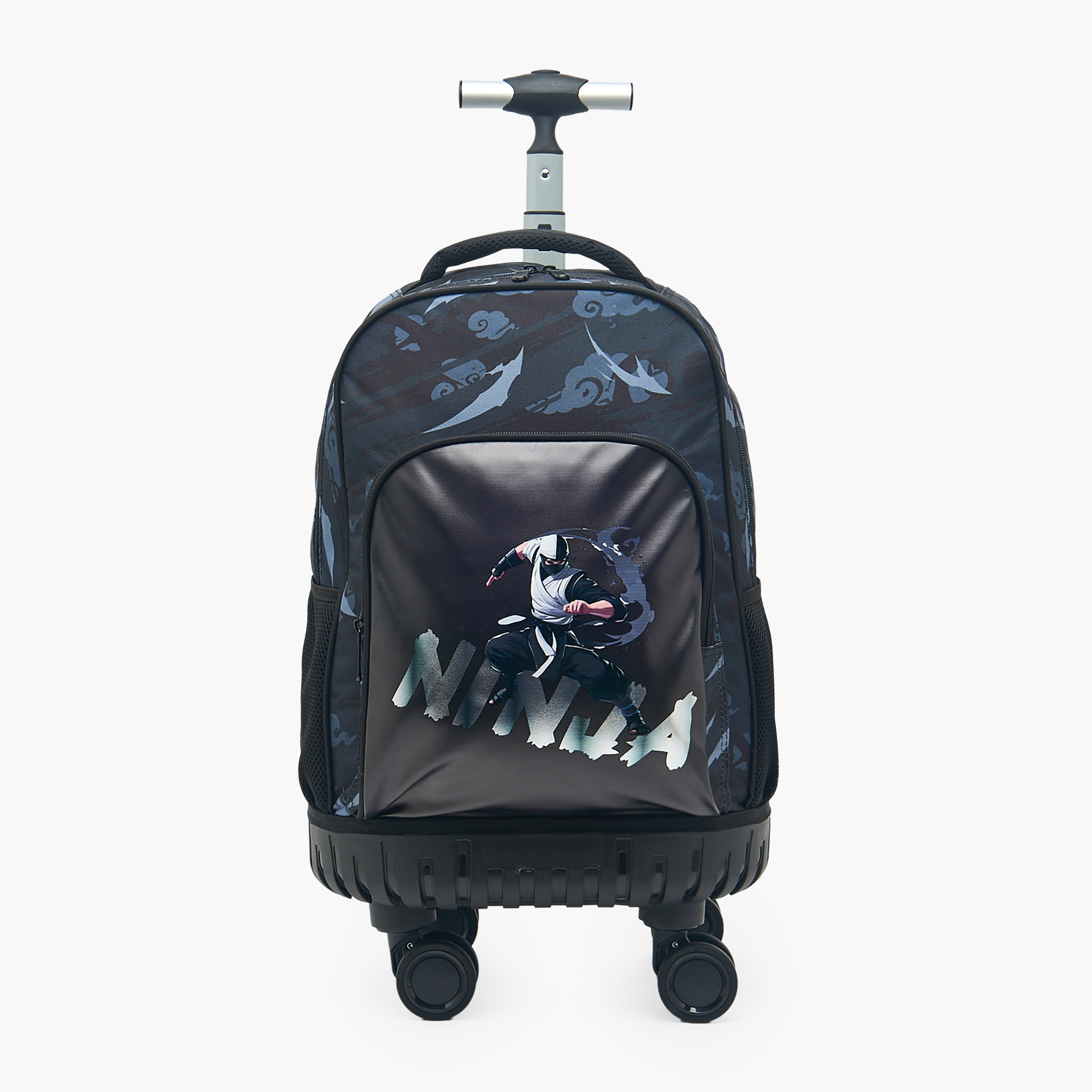 Juniors Ninja Print Trolley Bag Set for Boys 8-13 Years with Lunch Bag and Pencil Pouch-school-bagsandbackpacks-trolleybags-image-2