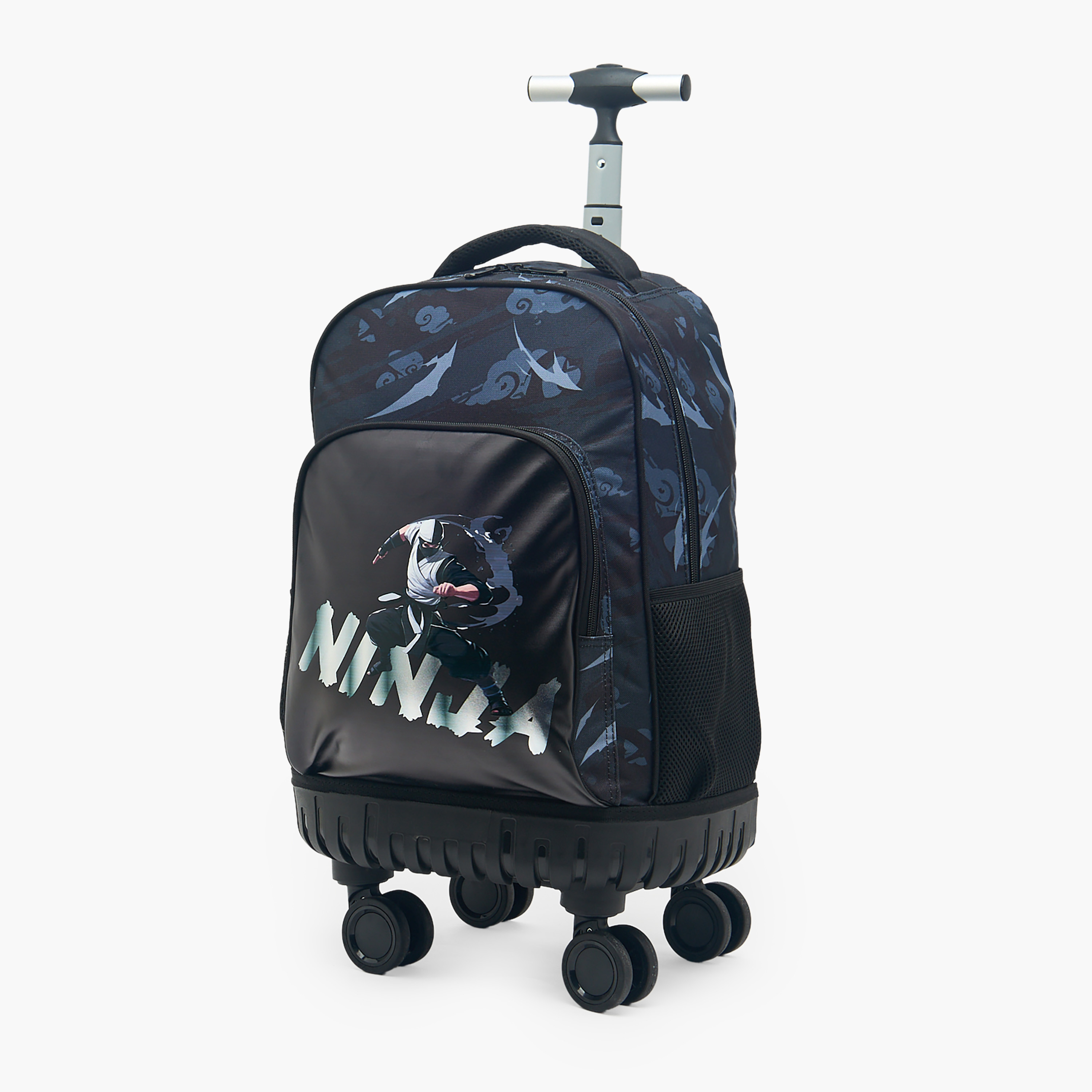 Juniors Ninja Print Trolley Bag Set for Boys 8-13 Years with Lunch Bag and Pencil Pouch-school-bagsandbackpacks-trolleybags-image-8