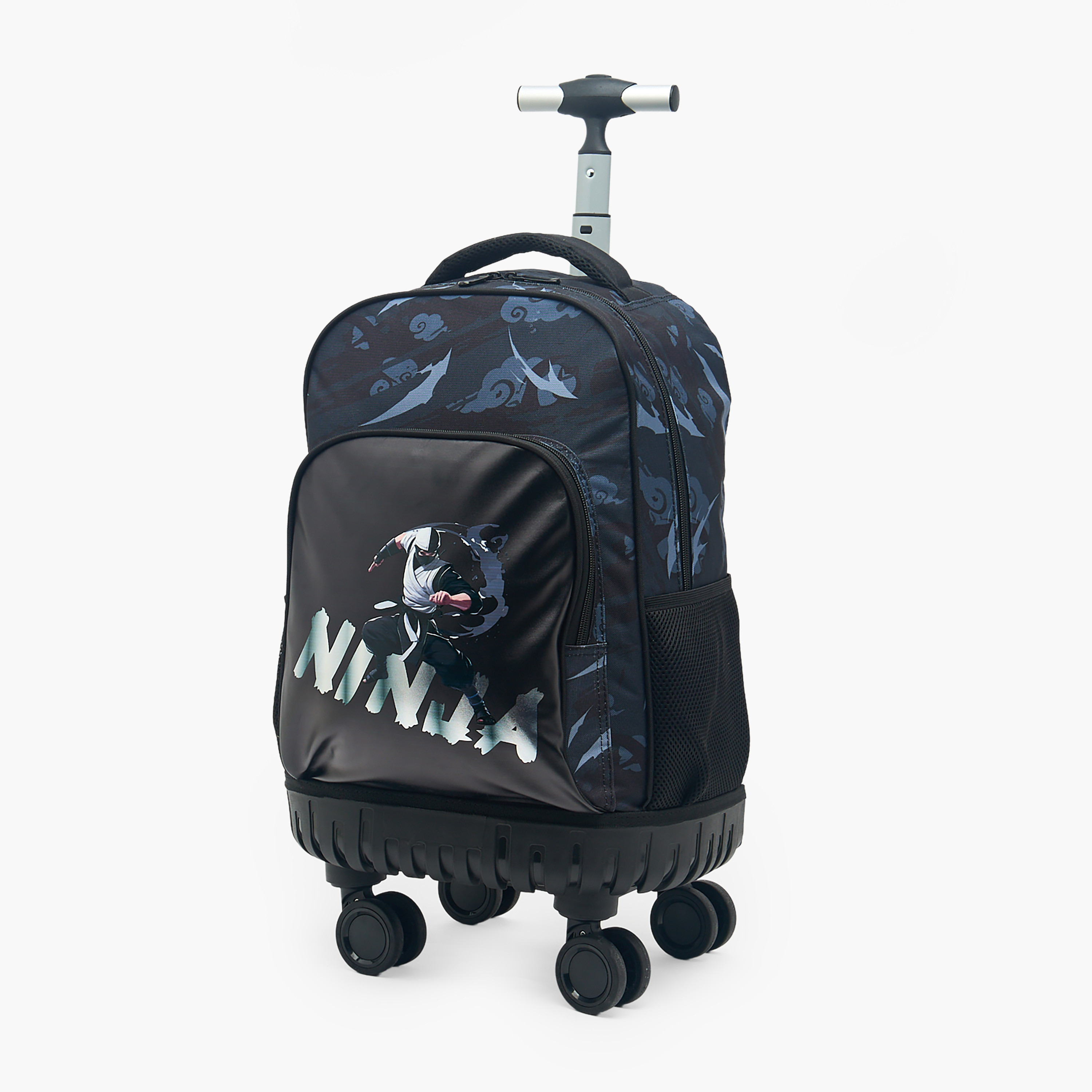 Juniors Ninja Print Trolley Bag Set for Boys 8-13 Years with Lunch Bag and Pencil Pouch-school-bagsandbackpacks-trolleybags-image-9