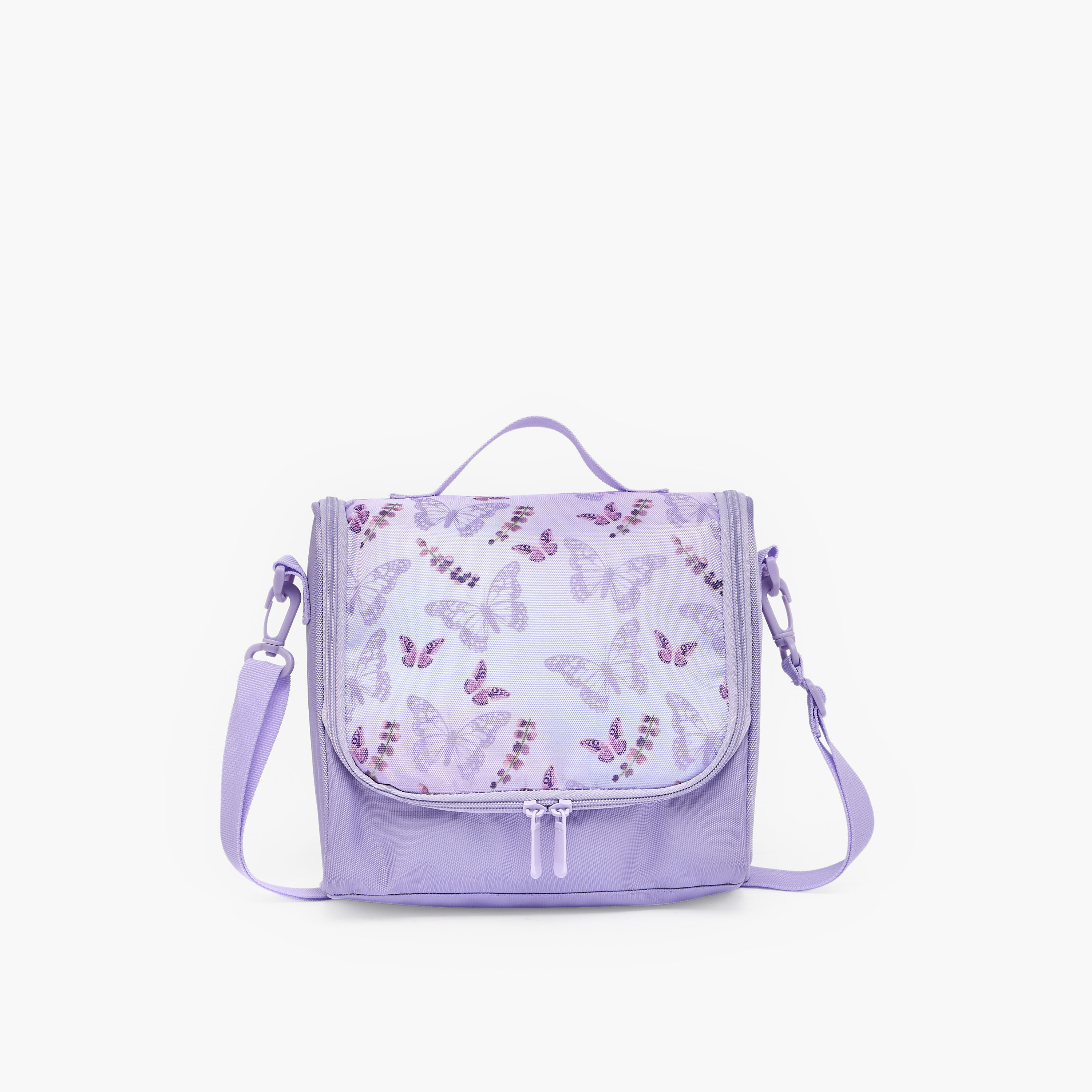 طقم شنطة ترولي بطبعة فراشة من 8-13 سنة مع شنطة غذاء للبنات - 3 قطع - 18 بوصة-school-bagsandbackpacks-trolleybags-image-13