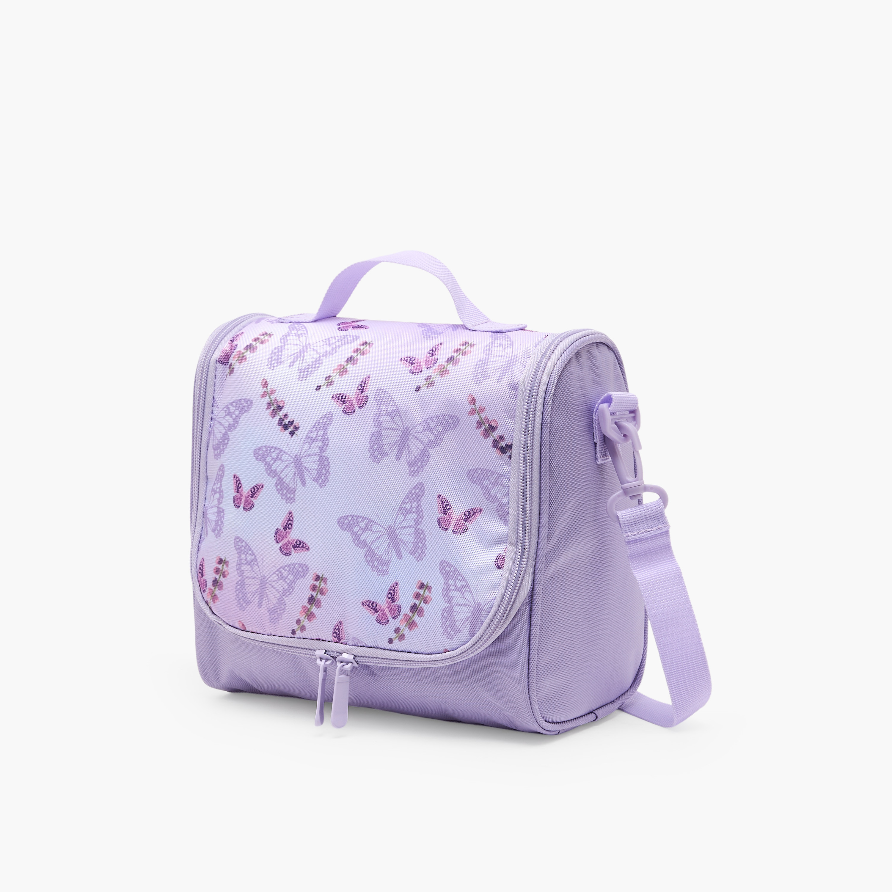 طقم شنطة ترولي بطبعة فراشة من 8-13 سنة مع شنطة غذاء للبنات - 3 قطع - 18 بوصة-school-bagsandbackpacks-trolleybags-image-14