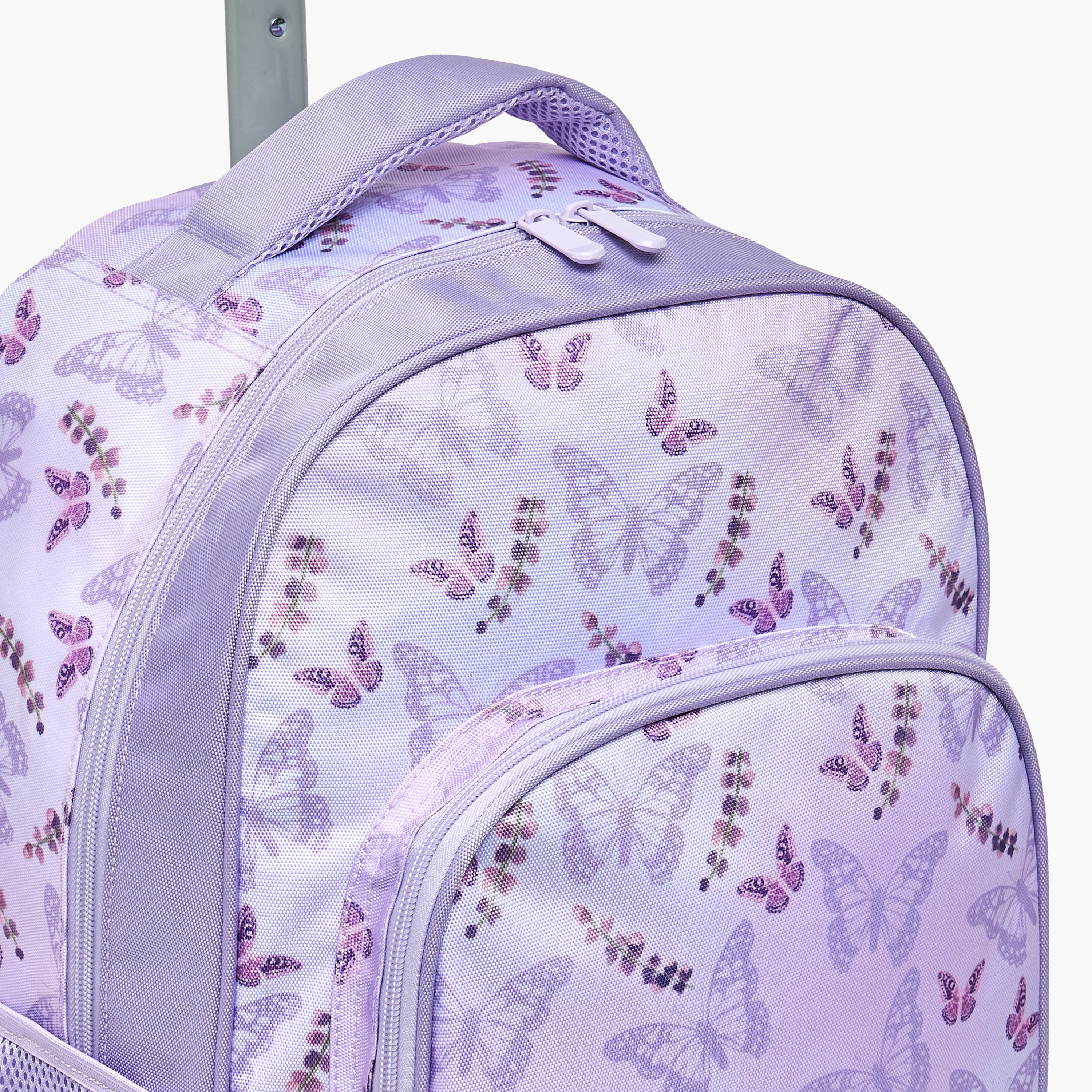 طقم شنطة ترولي بطبعة فراشة من 8-13 سنة مع شنطة غذاء للبنات - 3 قطع - 18 بوصة-school-bagsandbackpacks-trolleybags-image-6