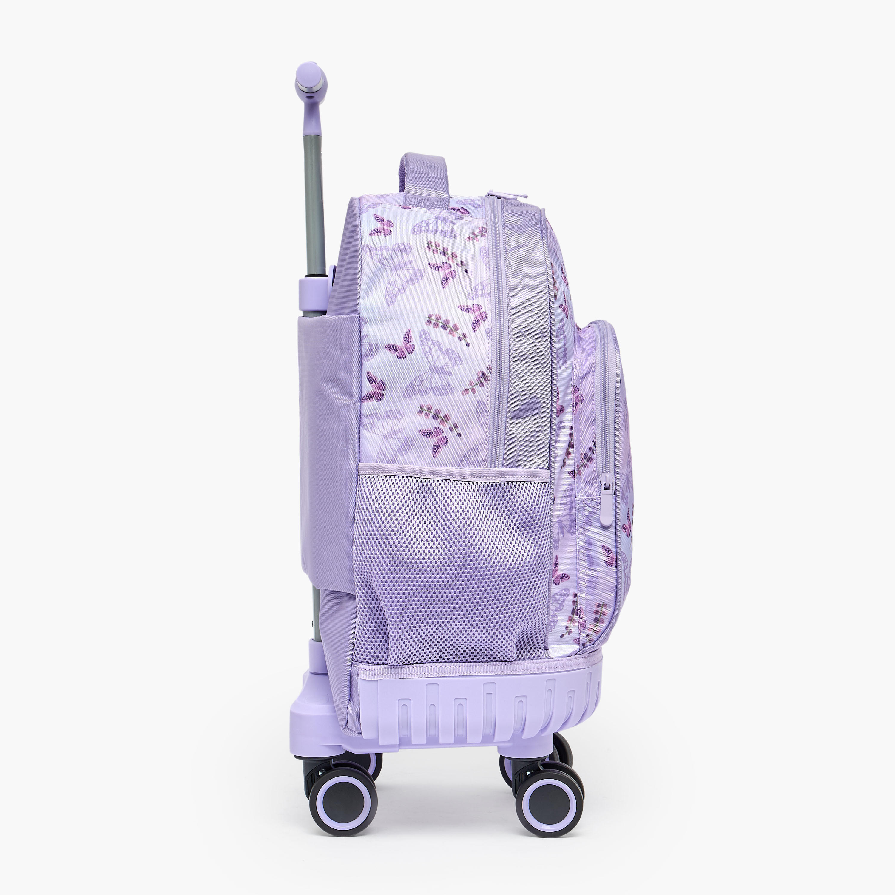 طقم شنطة ترولي بطبعة فراشة من 8-13 سنة مع شنطة غذاء للبنات - 3 قطع - 18 بوصة-school-bagsandbackpacks-trolleybags-image-10