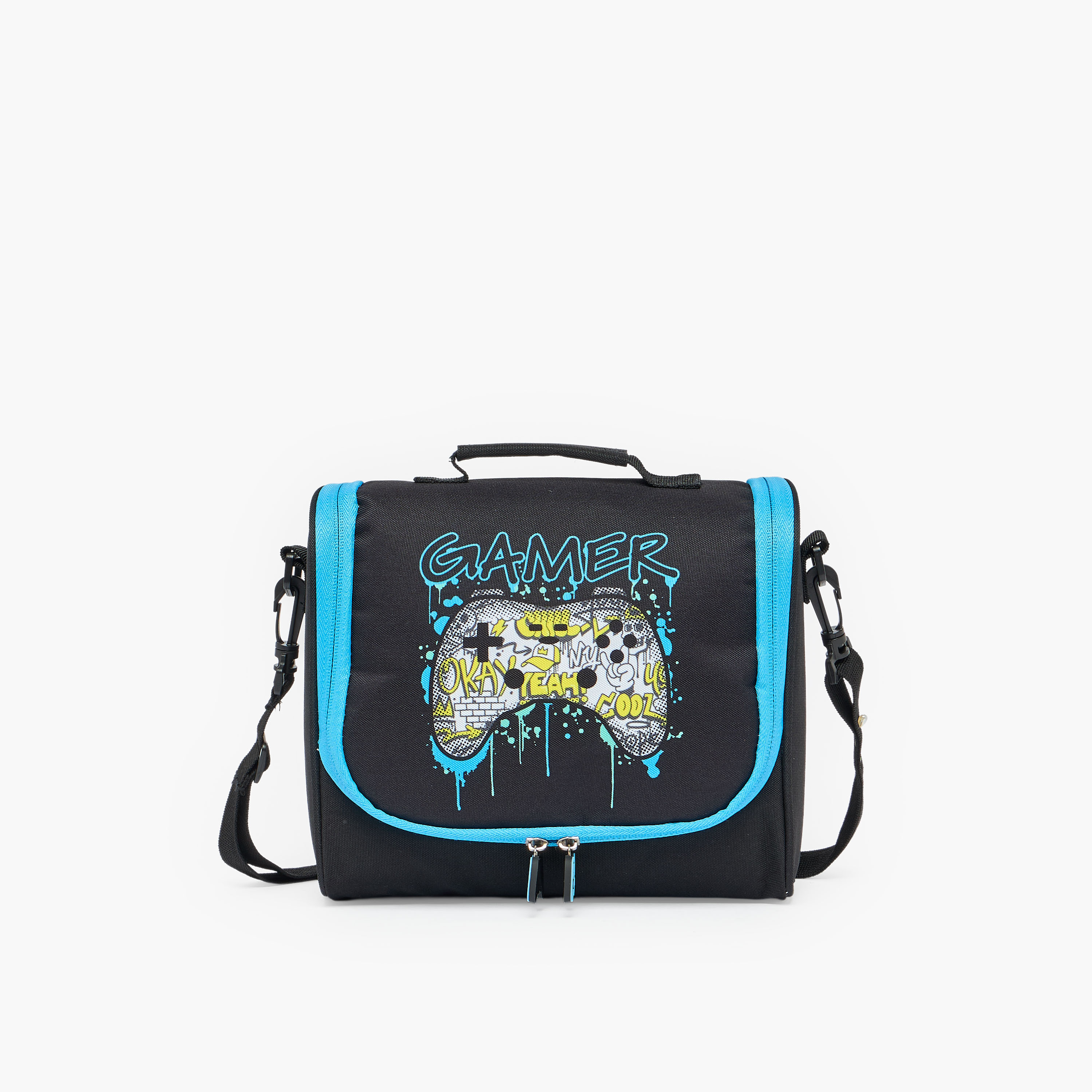 طقم شنطة ترولي بطبعة جيمر  من 8-12 سنة مع شنطة غذاء للبنات - 3 قطع - 18 بوصة-school-bagsandbackpacks-trolleybags-image-16