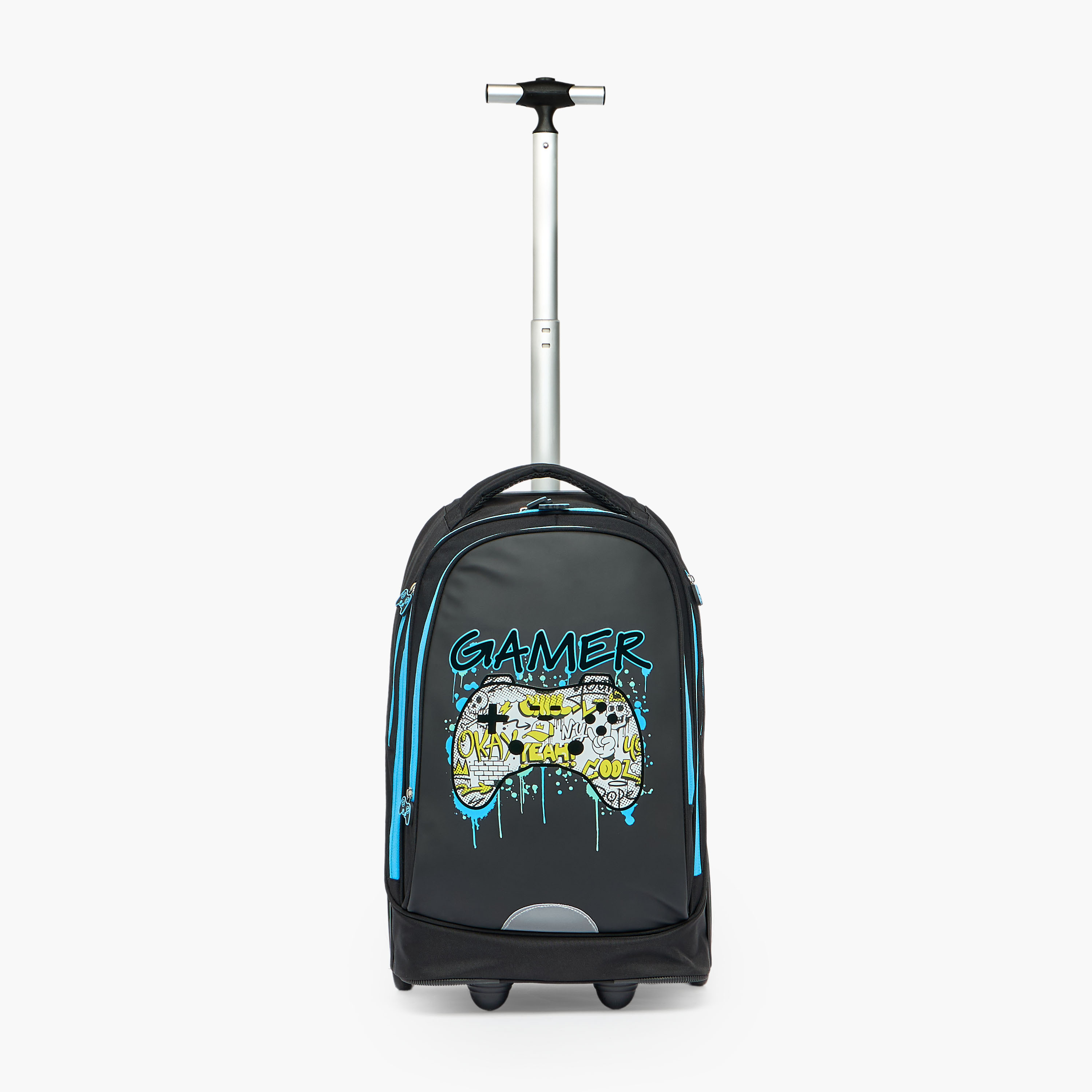 طقم شنطة ترولي بطبعة جيمر  من 8-12 سنة مع شنطة غذاء للبنات - 3 قطع - 18 بوصة-school-bagsandbackpacks-trolleybags-image-5