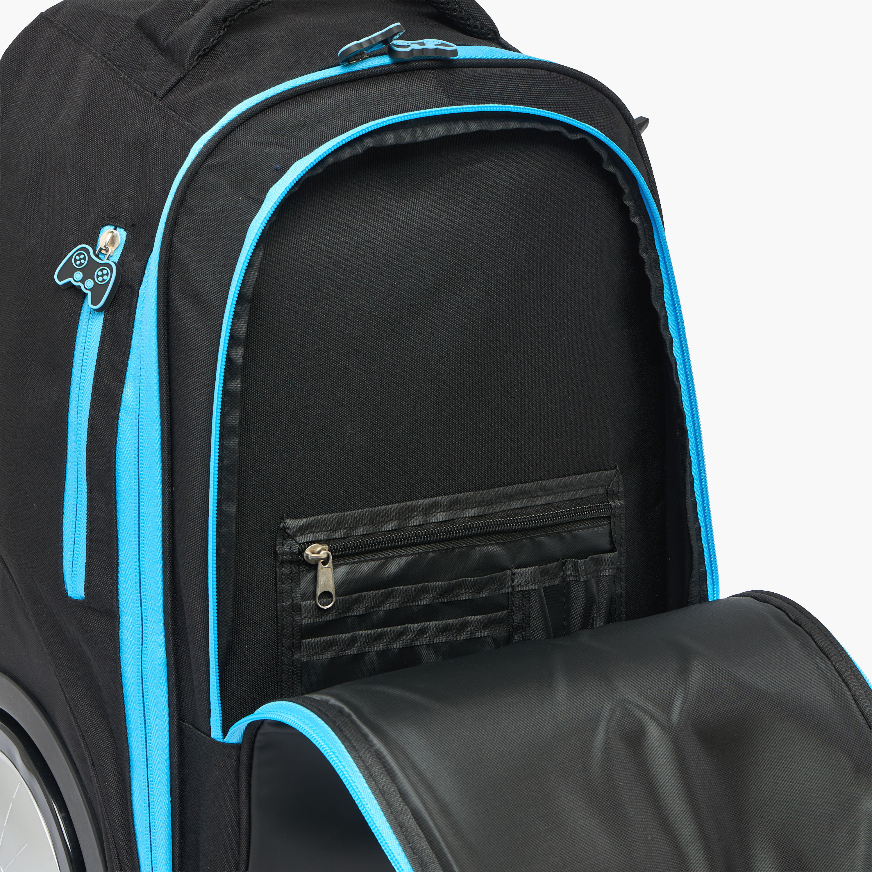 طقم شنطة ترولي بطبعة جيمر  من 8-12 سنة مع شنطة غذاء للبنات - 3 قطع - 18 بوصة-school-bagsandbackpacks-trolleybags-image-9