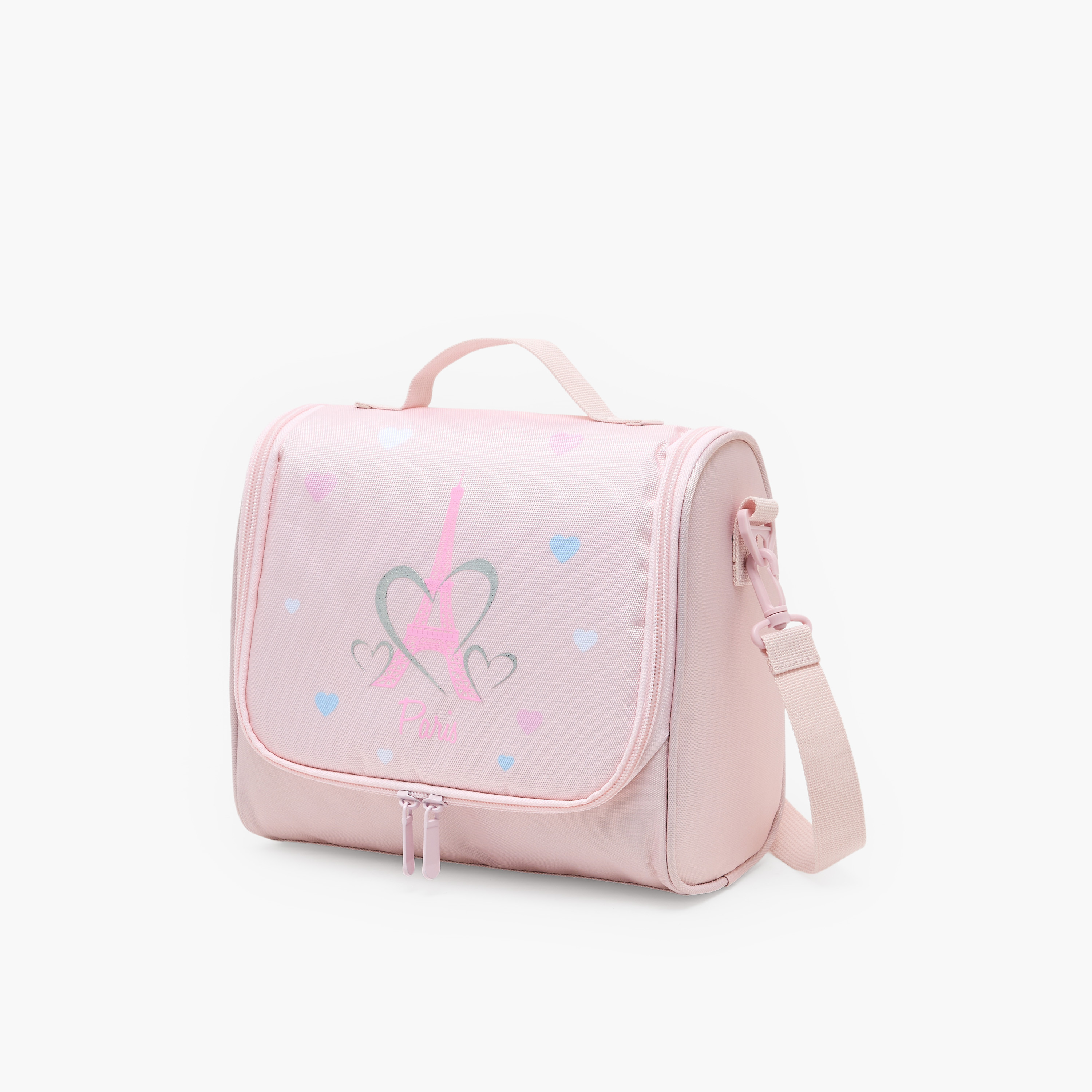 طقم شنطة ترولي بطبعة باريس من 8-12 سنة مع شنطة غذاء للبنات - 3 قطع - 18 بوصة-school-bagsandbackpacks-trolleybags-image-14