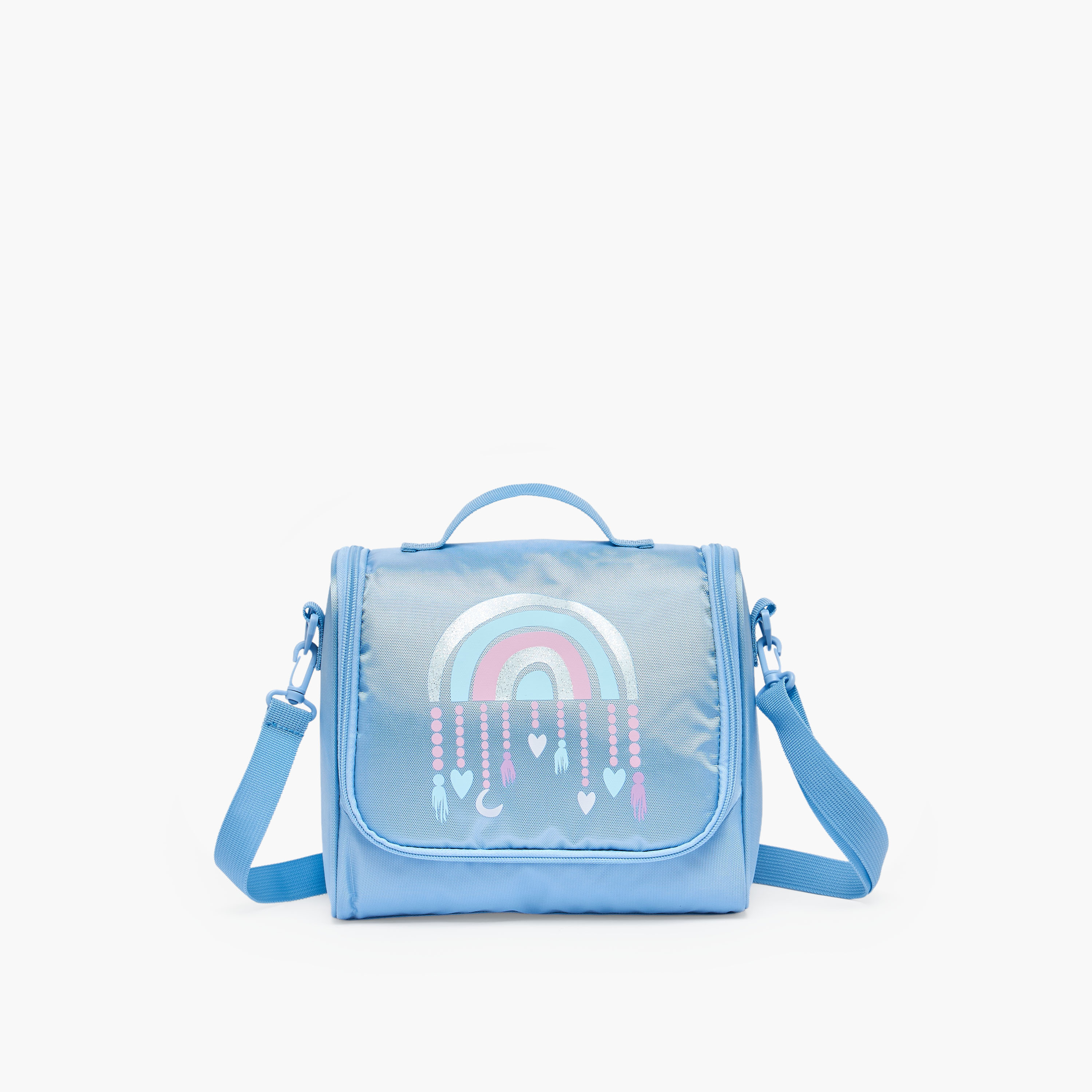 طقم شنطة ترولي بطبعة قوس قزح من 8-12 سنة مع شنطة غذاء للبنات - 3 قطع - 18 بوصة-school-bagsandbackpacks-trolleybags-image-15