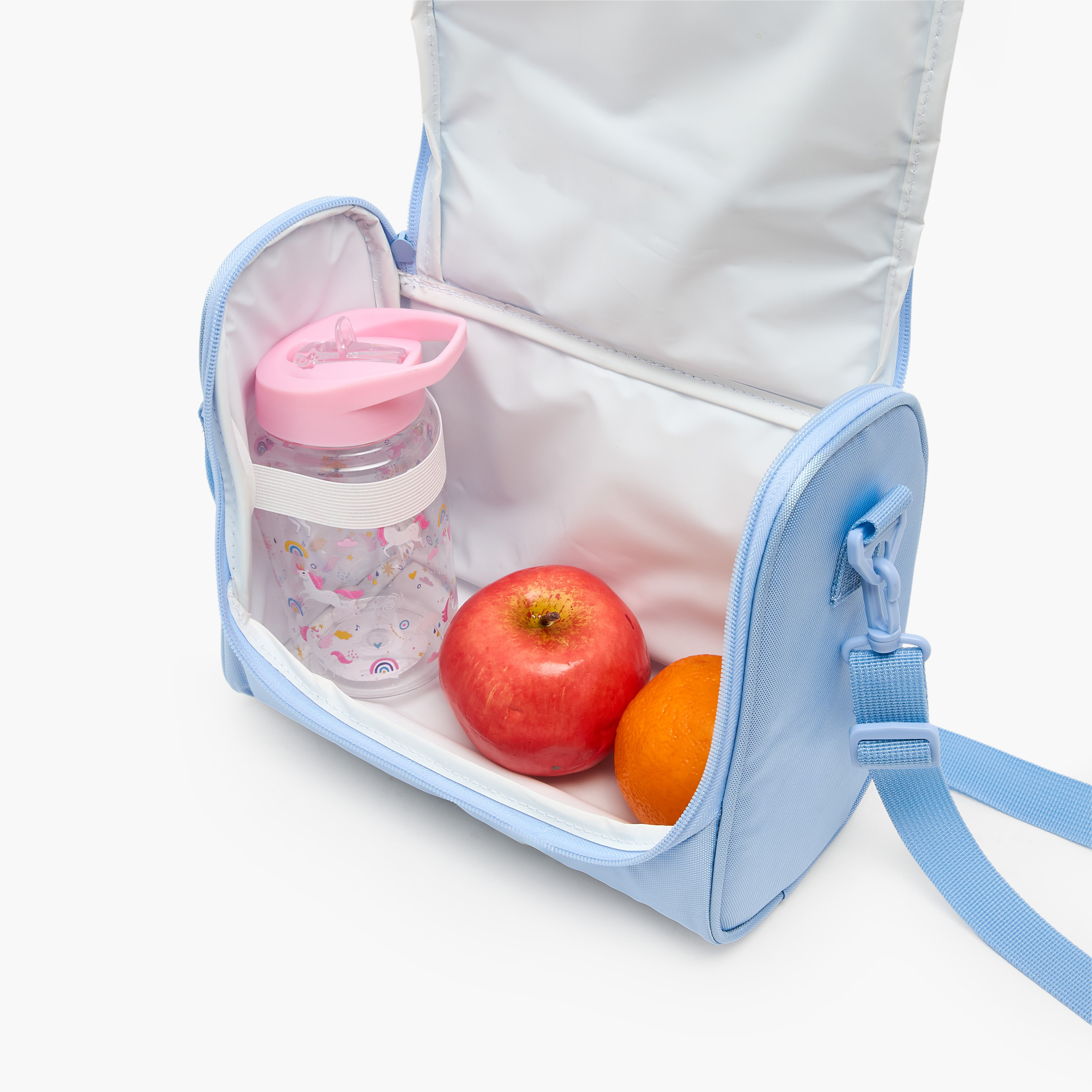 طقم شنطة ترولي بطبعة قوس قزح من 8-12 سنة مع شنطة غذاء للبنات - 3 قطع - 18 بوصة-school-bagsandbackpacks-trolleybags-image-18