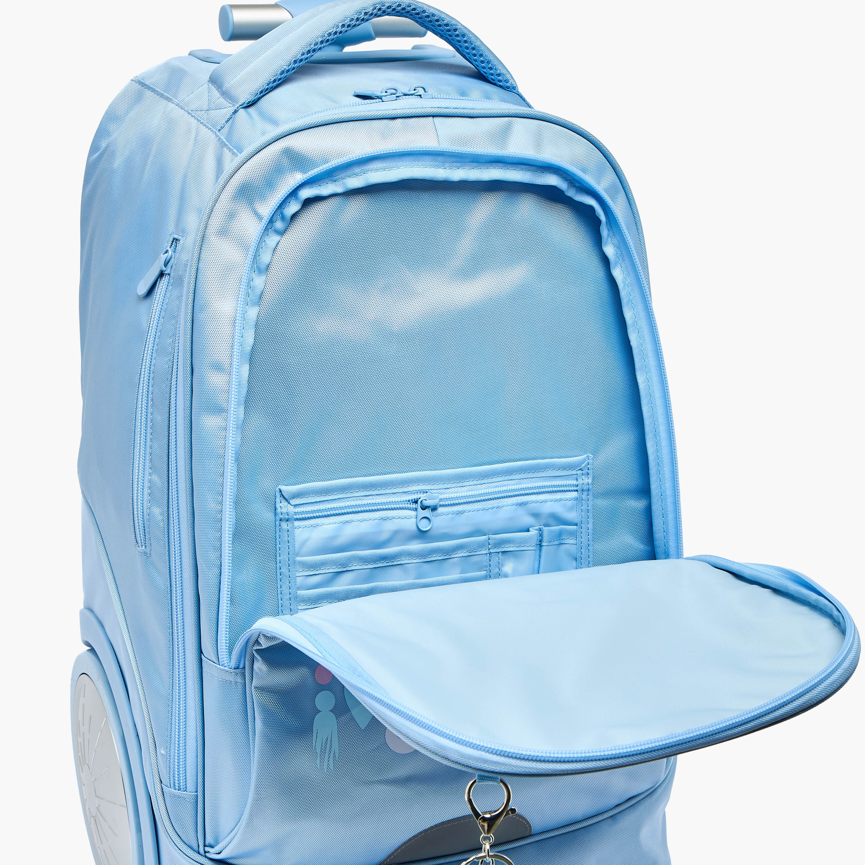 طقم شنطة ترولي بطبعة قوس قزح من 8-12 سنة مع شنطة غذاء للبنات - 3 قطع - 18 بوصة-school-bagsandbackpacks-trolleybags-image-9