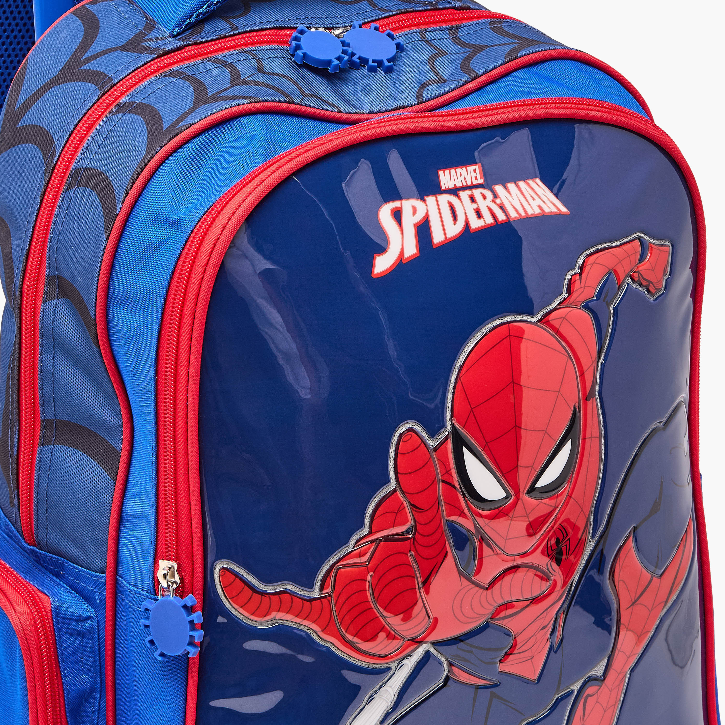 طقم شنطة ترولي مدرسية سبايدر مان 5 قطع للأولاد 5-8 سنوات مع شنطة غداء - 16 بوصة-school-bagsandbackpacks-trolleybags-image-6