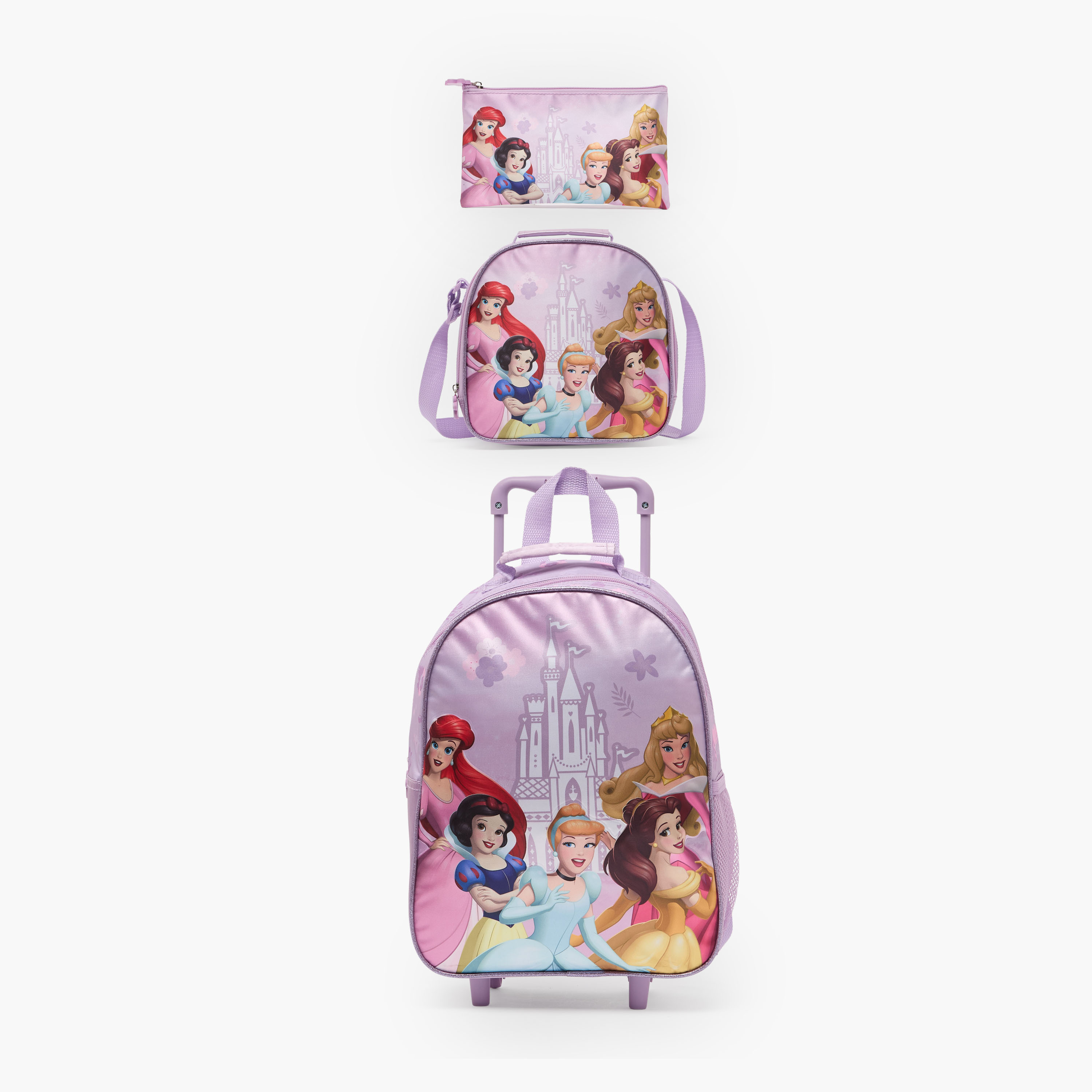 Disney Princess 3-Piece School Trolley Bag Set for Girls 3-5 Years with  Lunch Bag - 14 inches-school-bagsandbackpacks-trolleybags-image-2