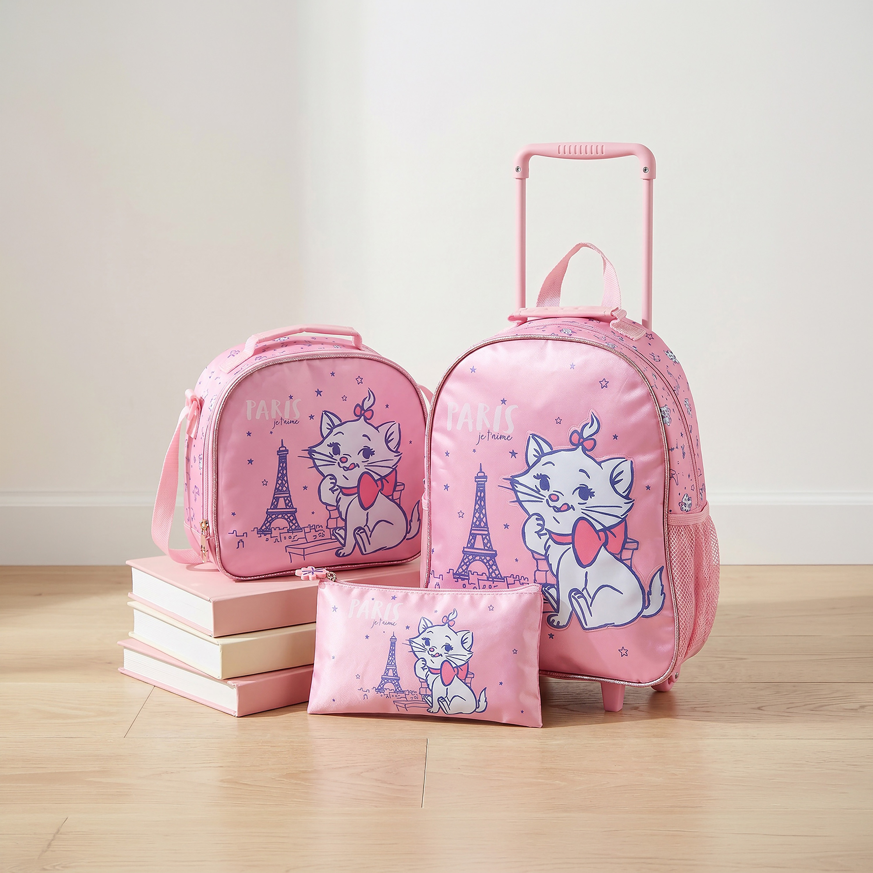 Disney Marie Print 3-Piece School Trolley Bag Set for Girls 3-5 Years with Lunch Bag - 14 inches-school-bagsandbackpacks-trolleybags-image-2