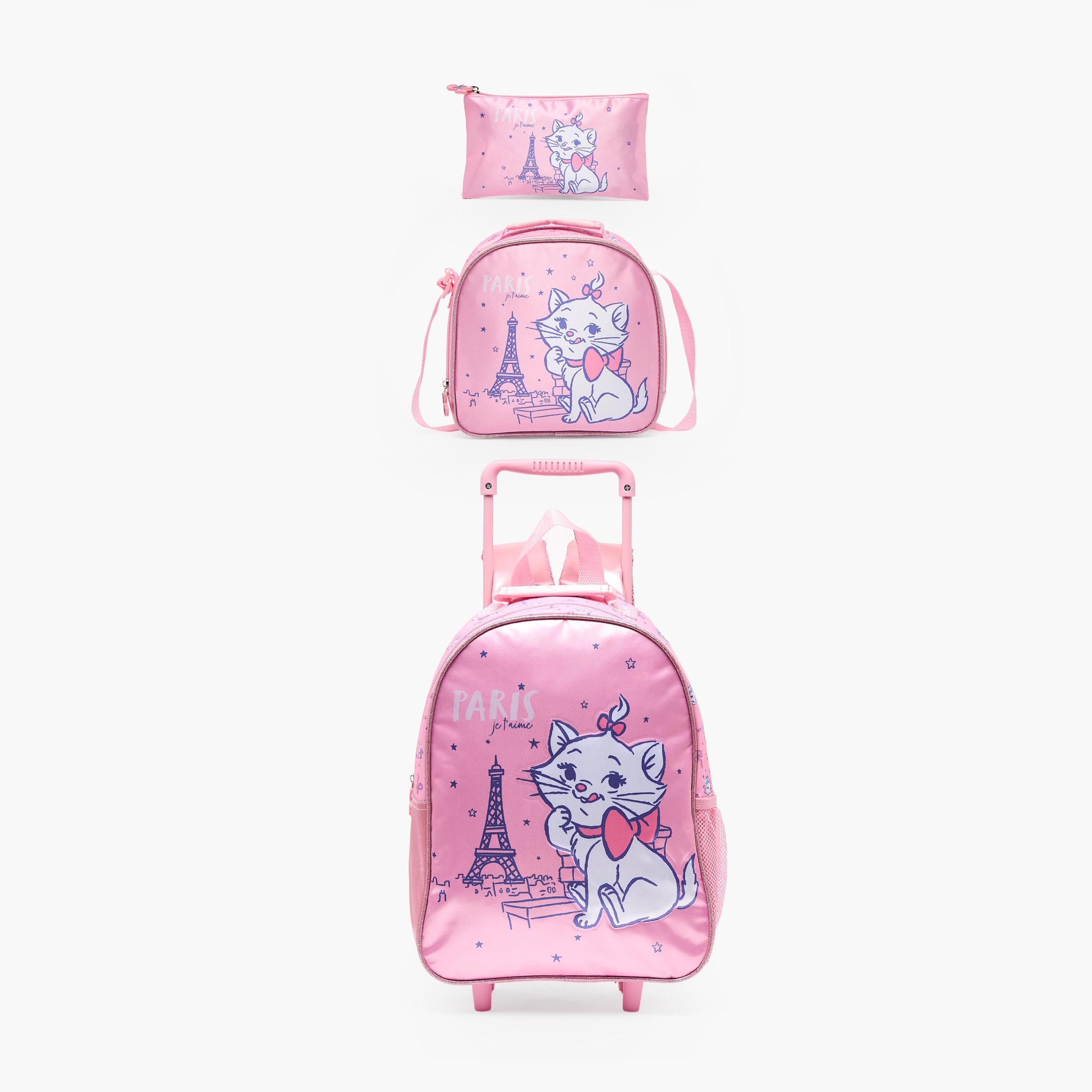 Disney Marie Print 3-Piece School Trolley Bag Set for Girls 3-5 Years with Lunch Bag - 14 inches-school-bagsandbackpacks-trolleybags-image-3