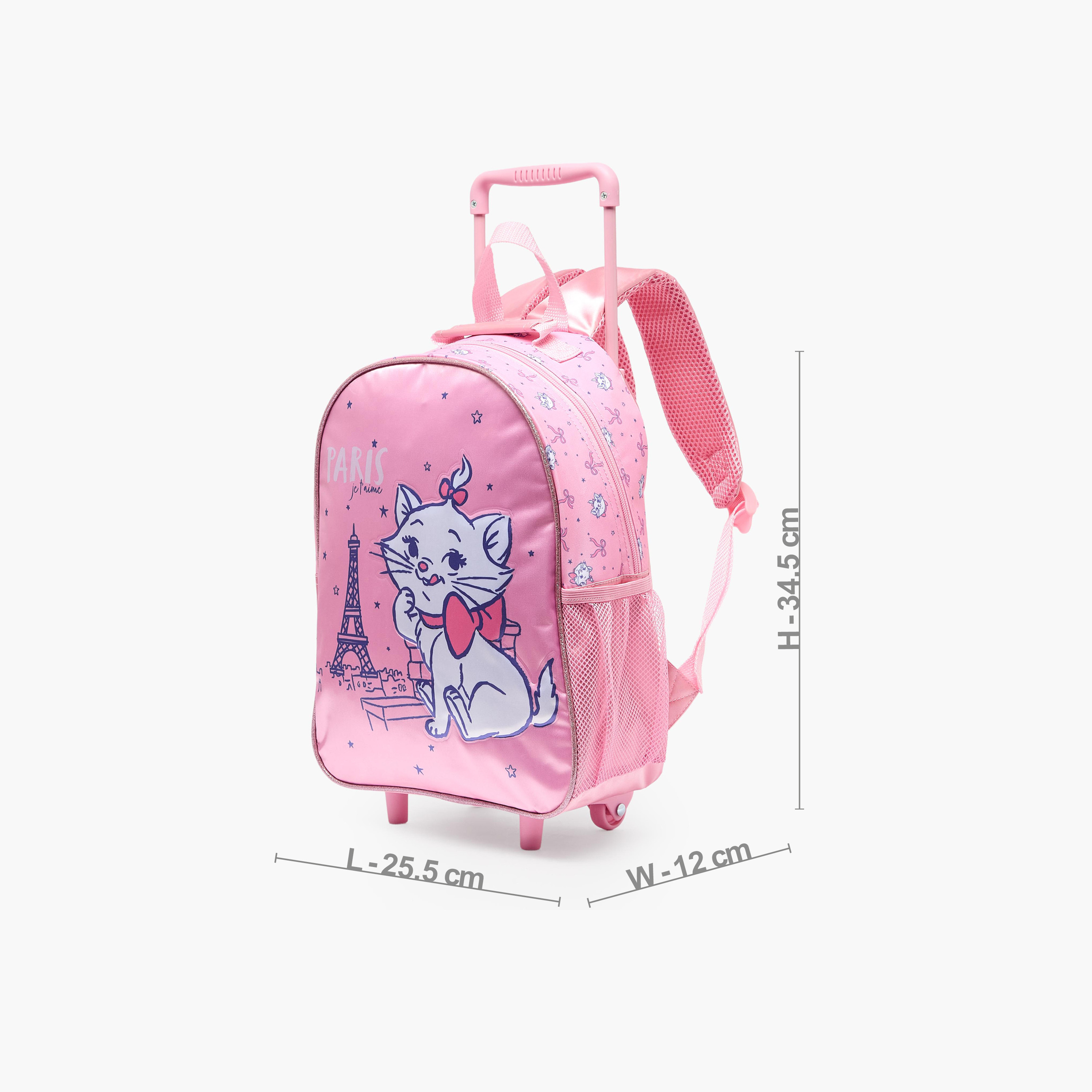 Disney Marie Print 3-Piece School Trolley Bag Set for Girls 3-5 Years with Lunch Bag - 14 inches-school-bagsandbackpacks-trolleybags-image-10