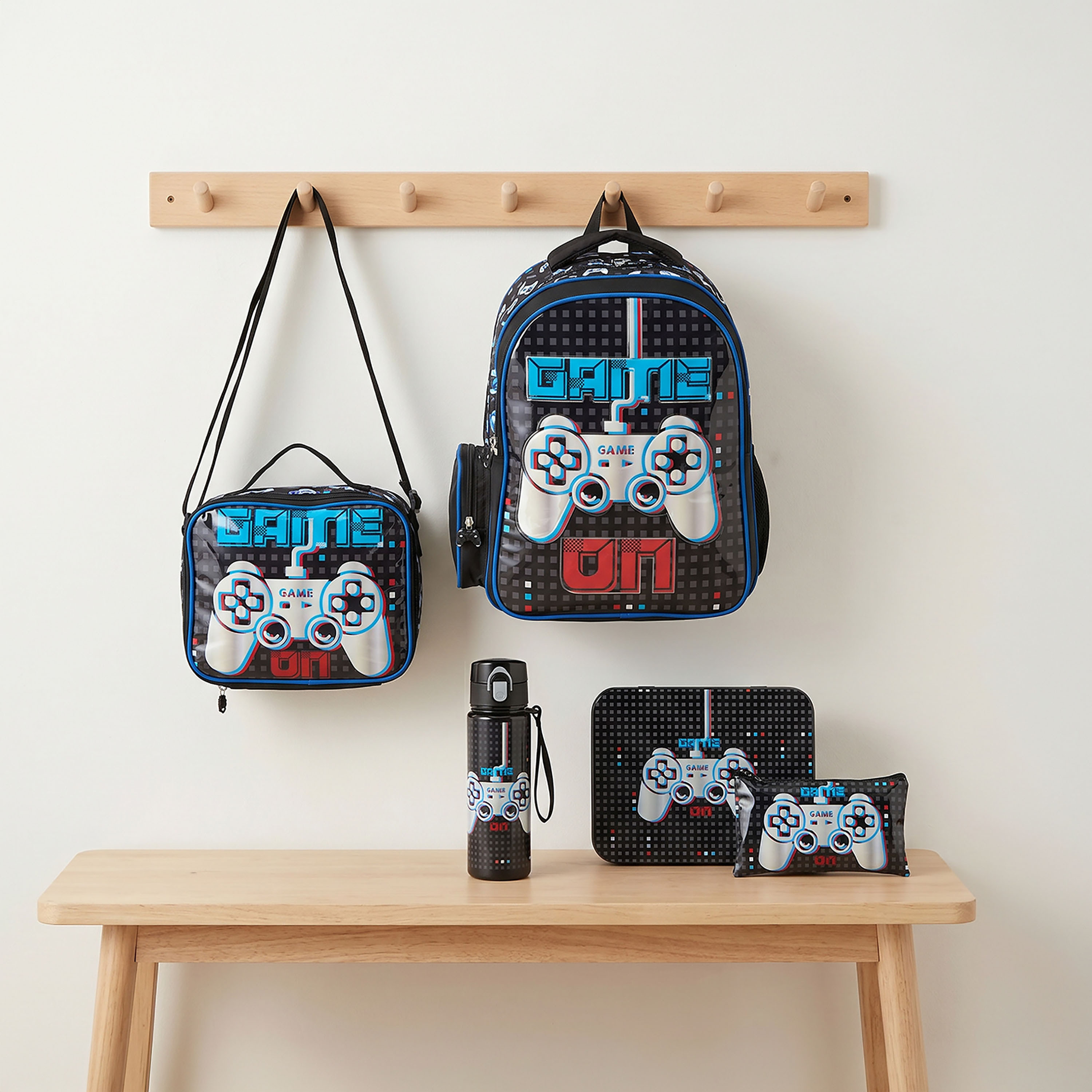 Juniors Gamer 5-Piece School Backpack Set for Boys 5-8 Years with Lunch Box and Bottle - 16 inches-school-bagsandbackpacks-backpacks-image-1