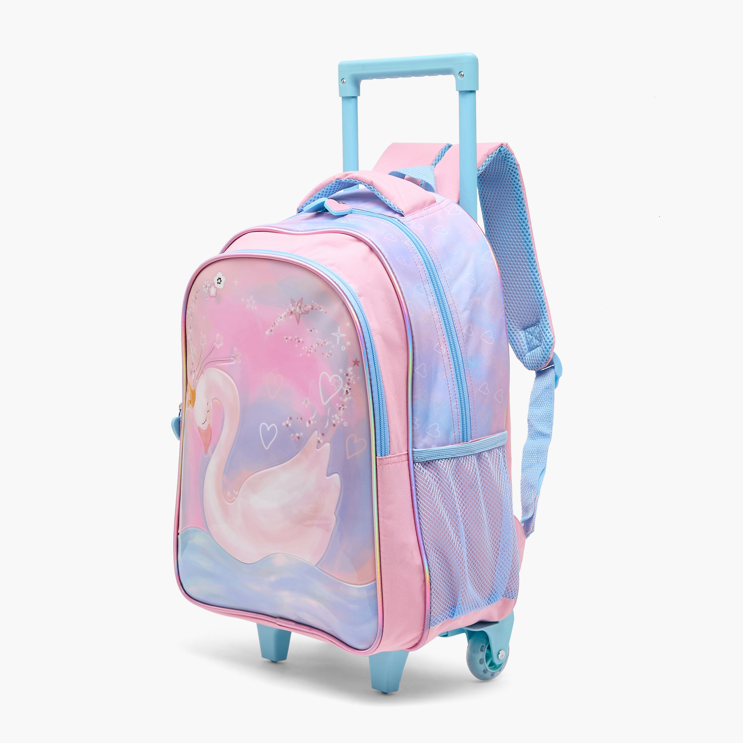 Juniors Swan Print 5-Piece School Trolley Bag Set for Girls 5-8 Years with Lunch Bag - 16 inches-school-bagsandbackpacks-trolleybags-image-4