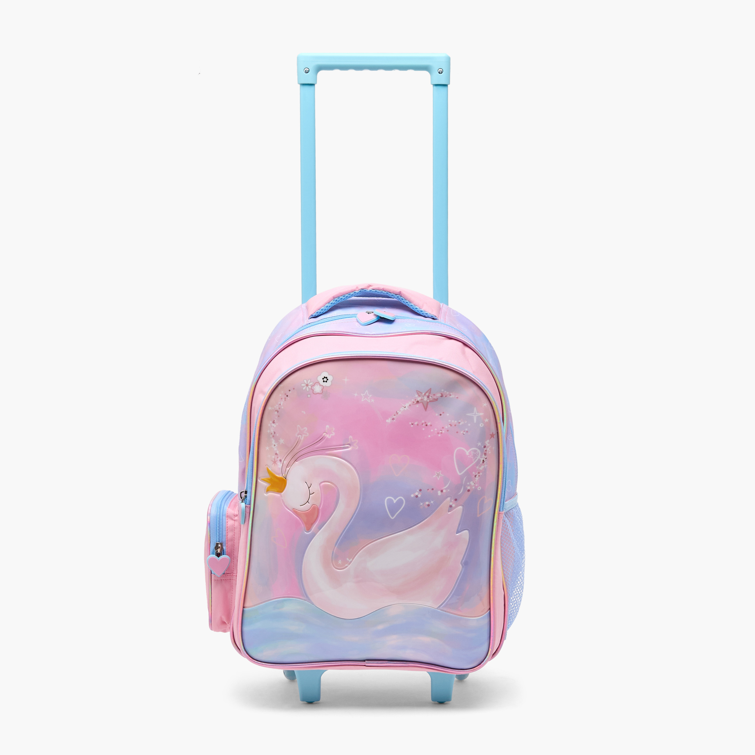 Juniors Swan Print 5-Piece School Trolley Bag Set for Girls 5-8 Years with Lunch Bag - 16 inches-school-bagsandbackpacks-trolleybags-image-7
