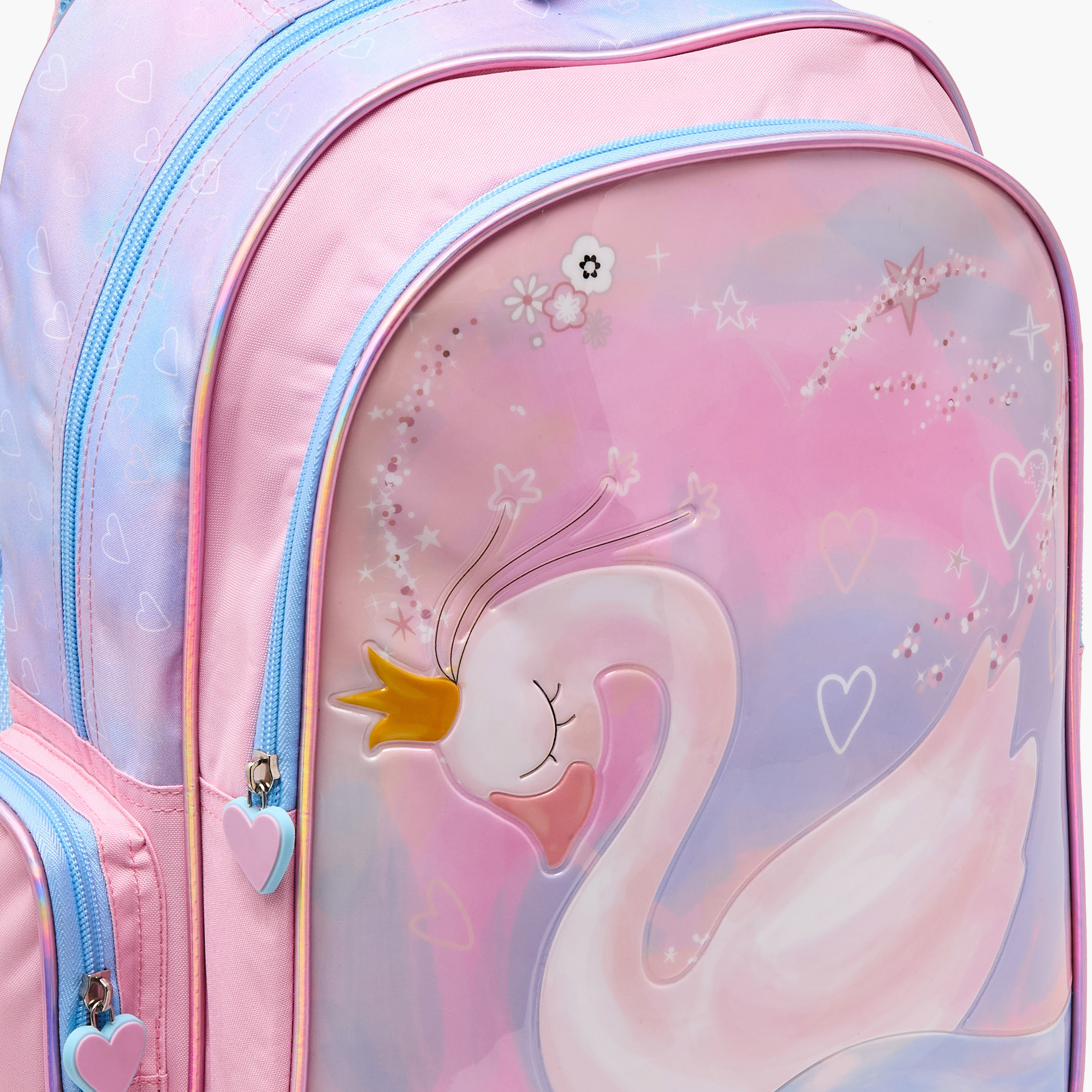 Juniors Swan Print 5-Piece School Trolley Bag Set for Girls 5-8 Years with Lunch Bag - 16 inches-school-bagsandbackpacks-trolleybags-image-8