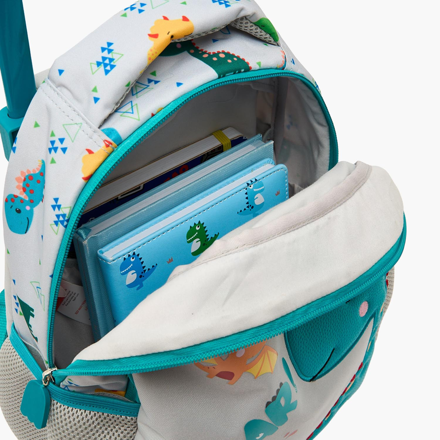 شنطة ترولي بزخارف ديناصور وبمقبض قابل للسحب للبنات من سن 3-5 سنوات من  فيشر برايس-school-bagsandbackpacks-trolleybags-image-7