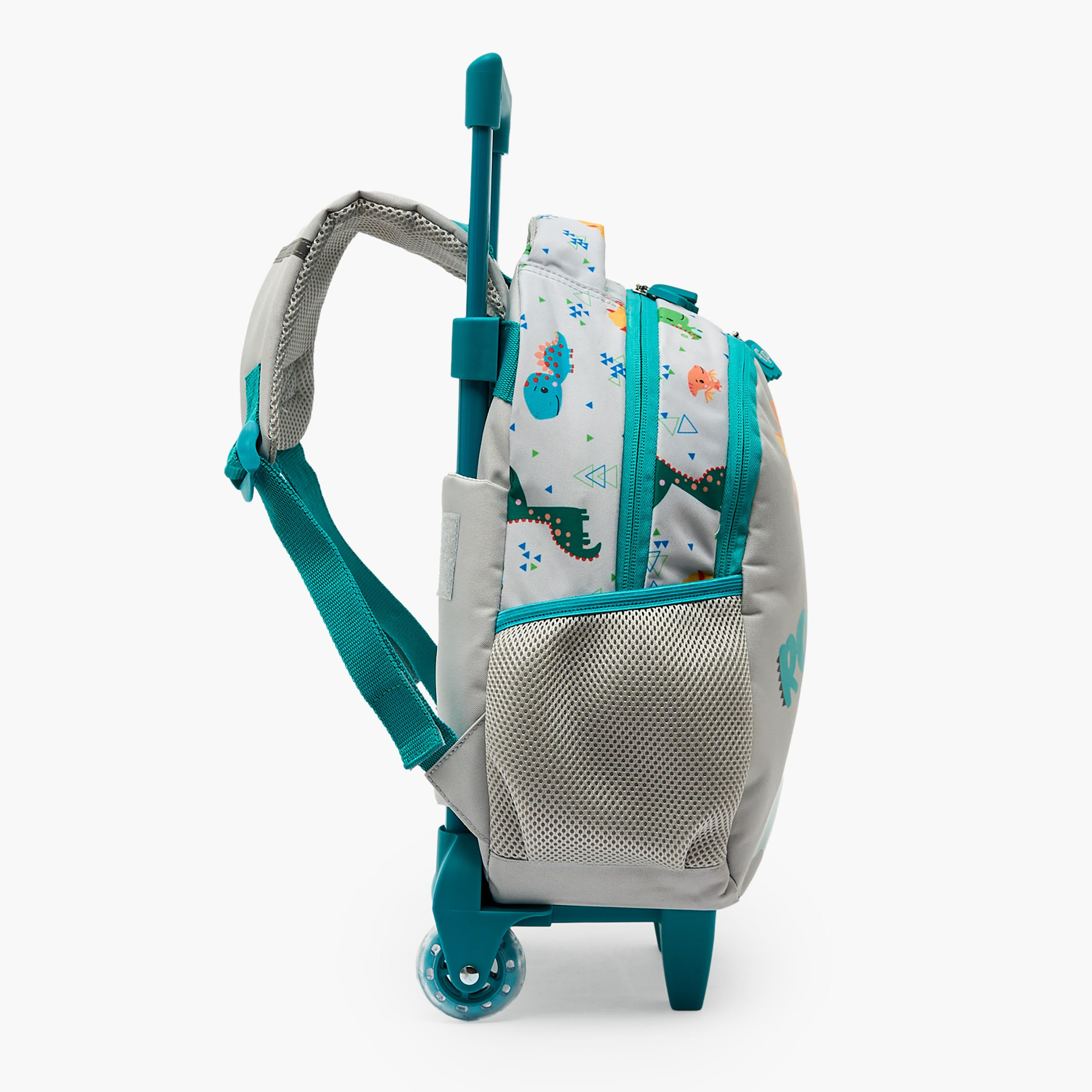 شنطة ترولي بزخارف ديناصور وبمقبض قابل للسحب للبنات من سن 3-5 سنوات من  فيشر برايس-school-bagsandbackpacks-trolleybags-image-9