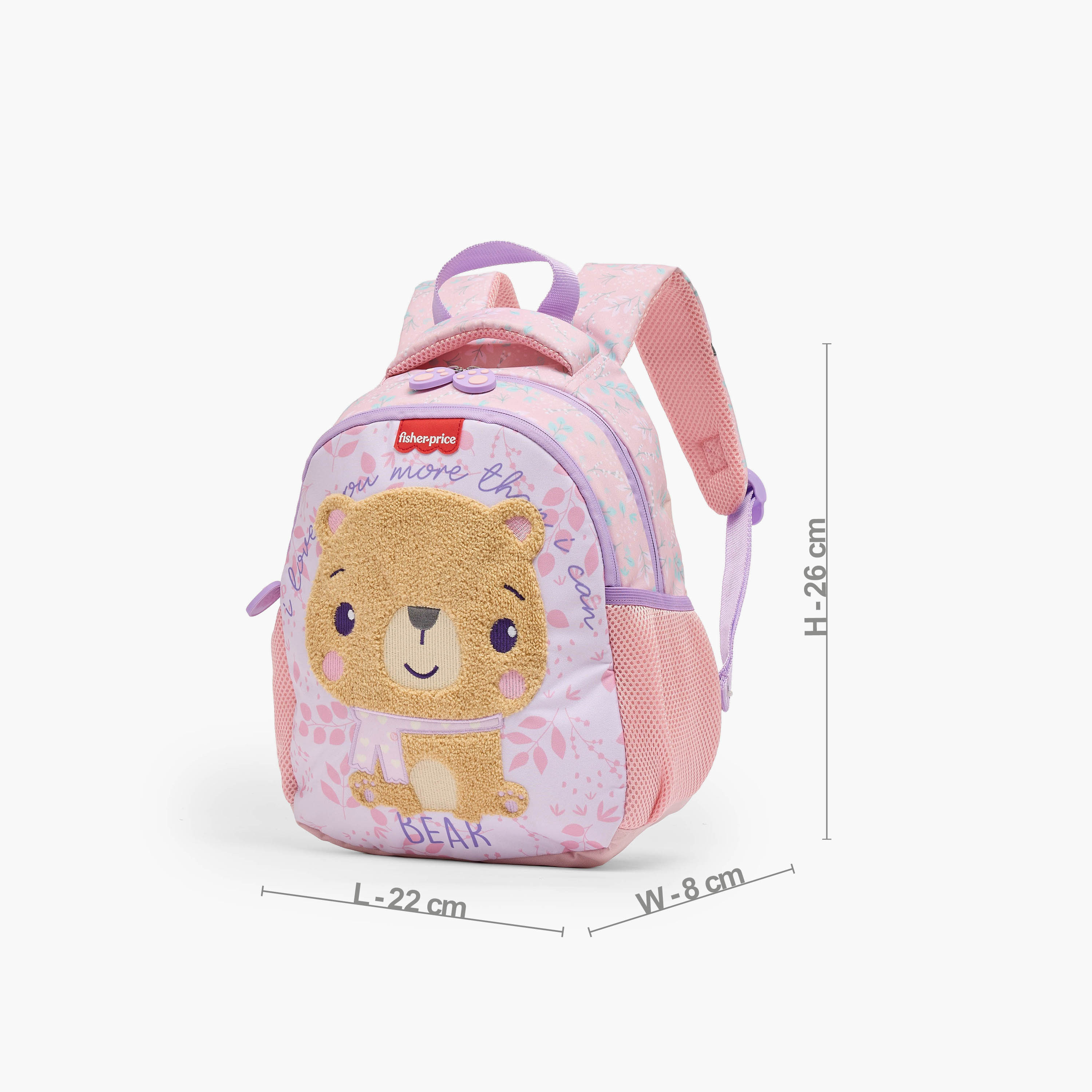 Bear Print Backpack for Girls 2-5 Years with Padded Straps - 13.5 inches-school-bagsandbackpacks-backpacks-image-7