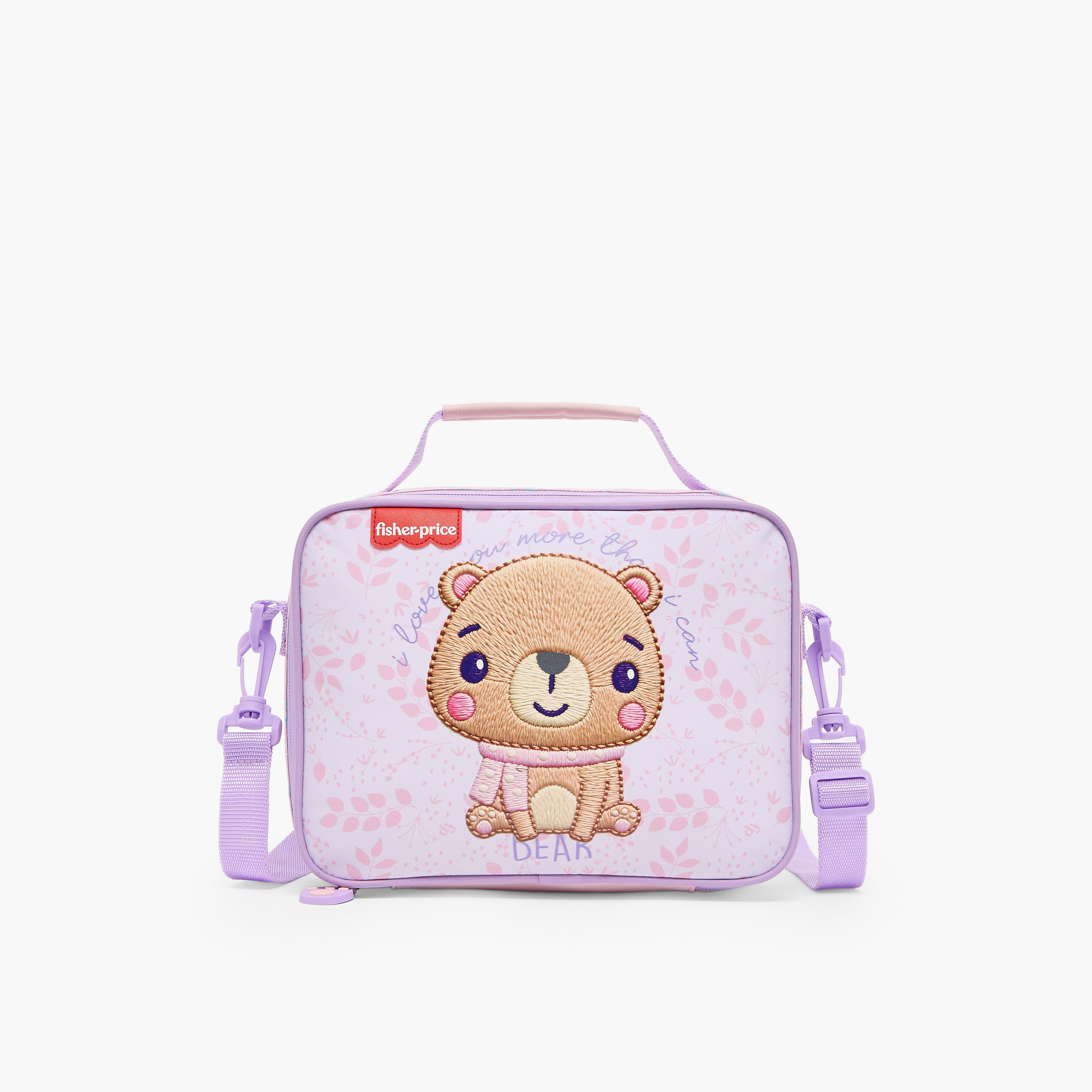 Bear Embroidered Lunch Bag for Girls 2-5 Years with Detachable Strap-school-lunchessentials-lunchbags-image-1